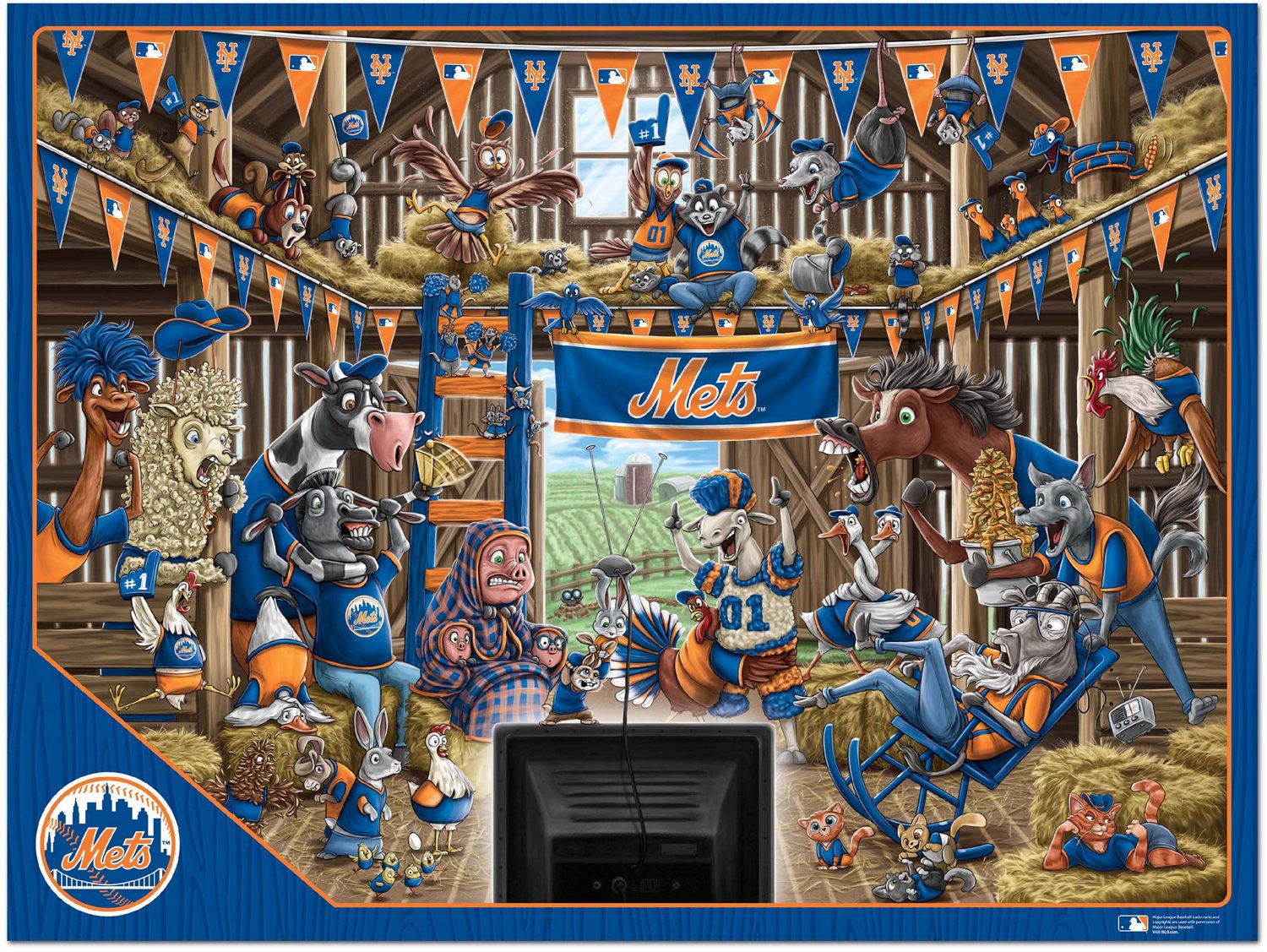 YouTheFan New York Mets Barnyard Fans 500-Piece Puzzle - view number 2