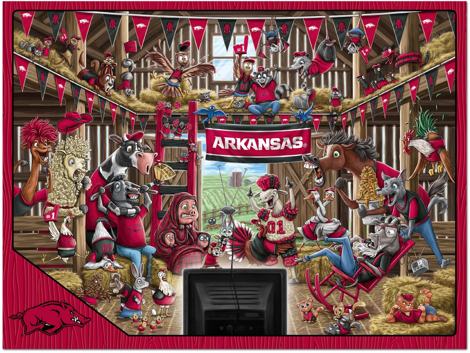 YouTheFan University of Arkansas Barnyard Fans 500-Piece Puzzle - view number 2