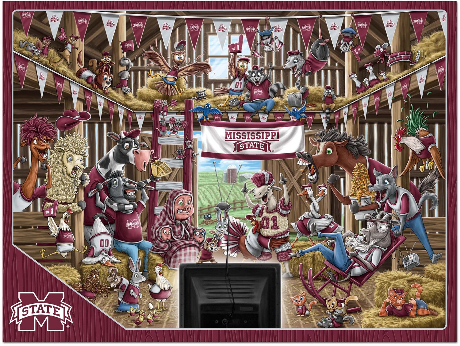 YouTheFan Mississippi State University Barnyard Fans 500-Piece Puzzle