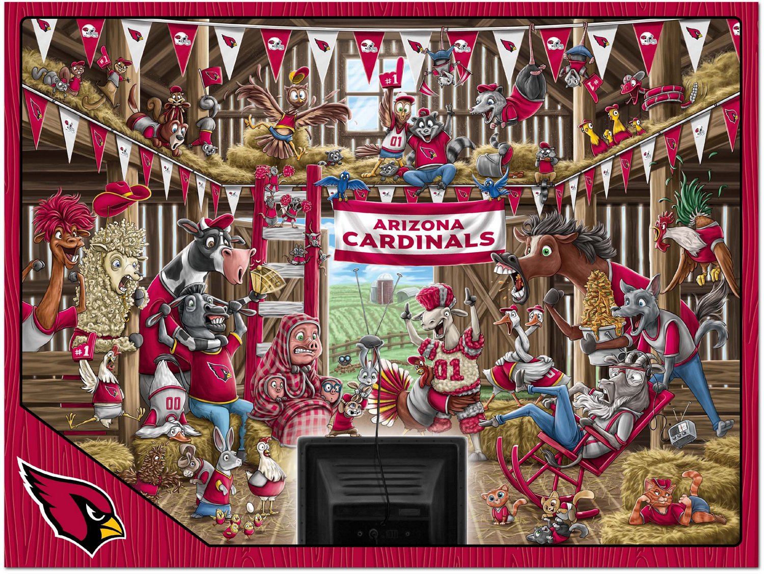 YouTheFan Arizona Cardinals Barnyard Fans 500-Piece Puzzle                                                                       - view number 2