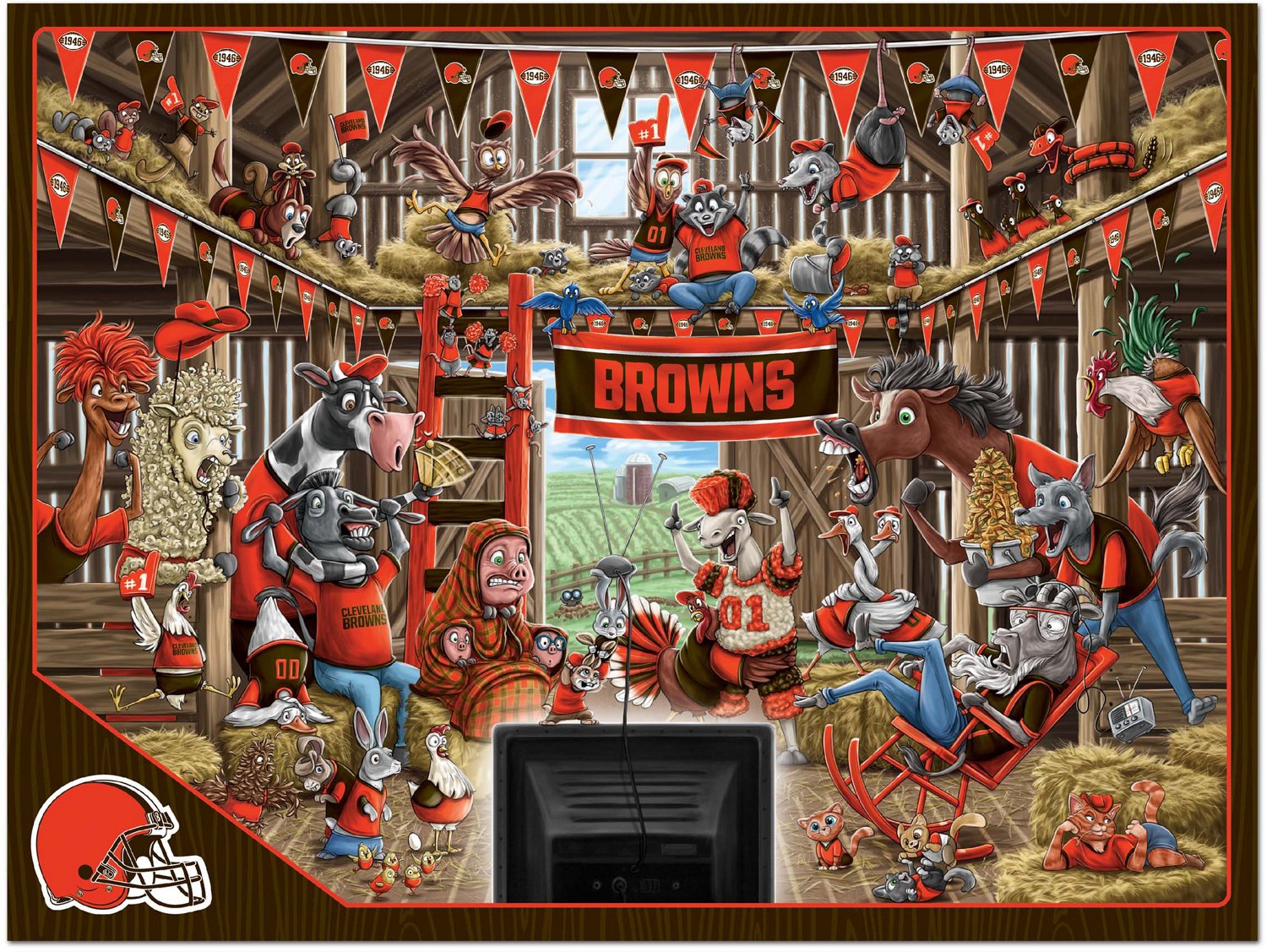 YouTheFan Cleveland Browns Barnyard Fans 500-Piece Puzzle