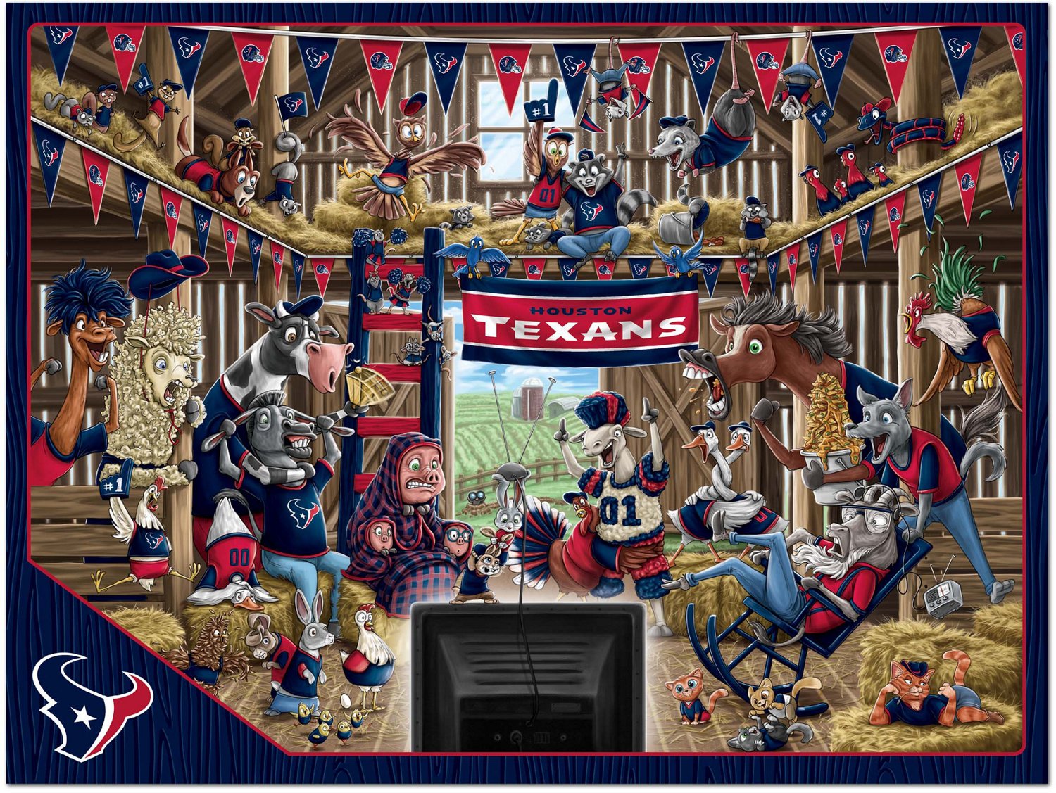 YouTheFan Houston Texans Barnyard Fans 500-Piece Puzzle                                                                          - view number 2