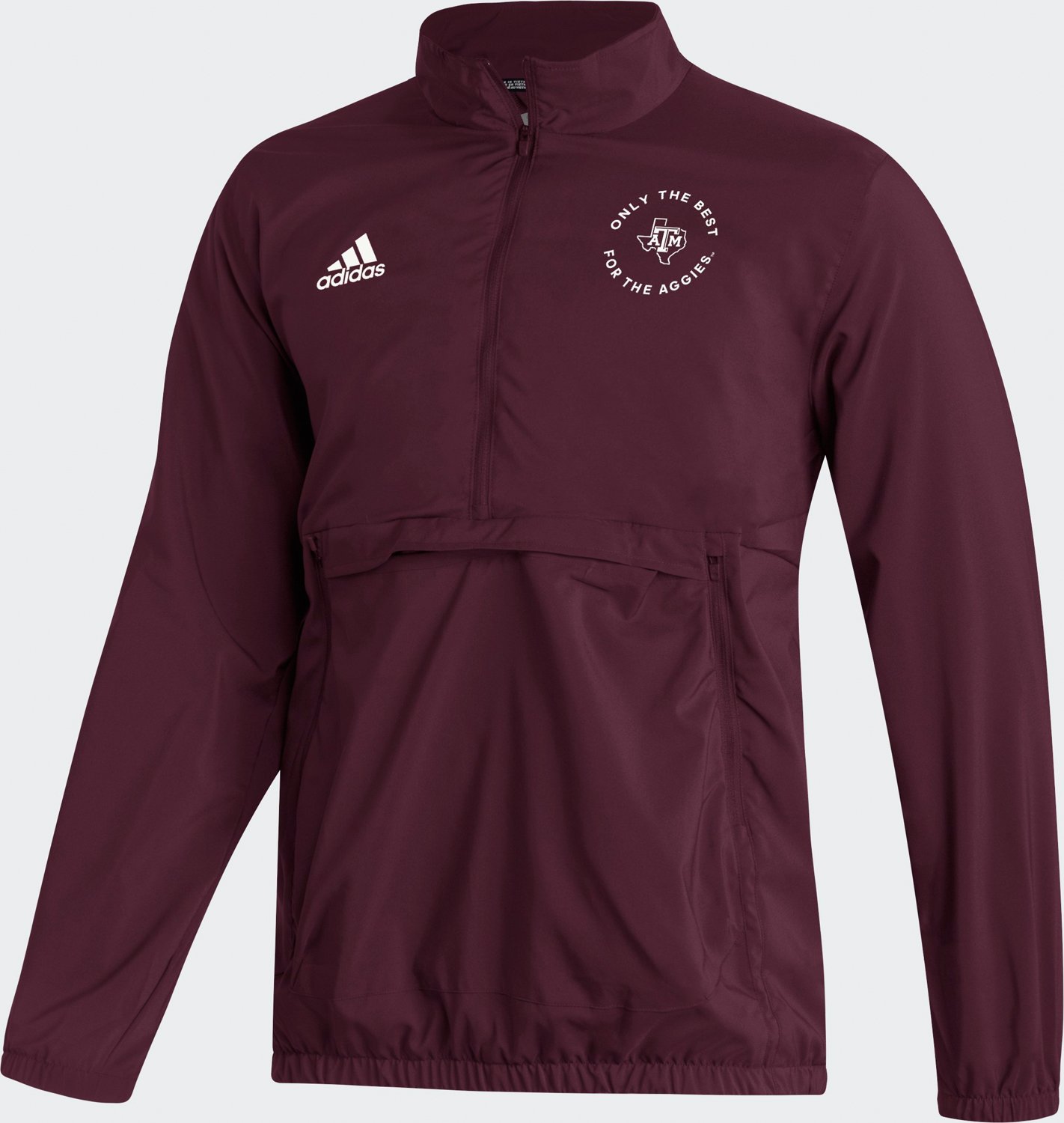 adidas Men's Texas A&M University Stadium Woven 1/4-Zip Pullover                                                                 - view number 2