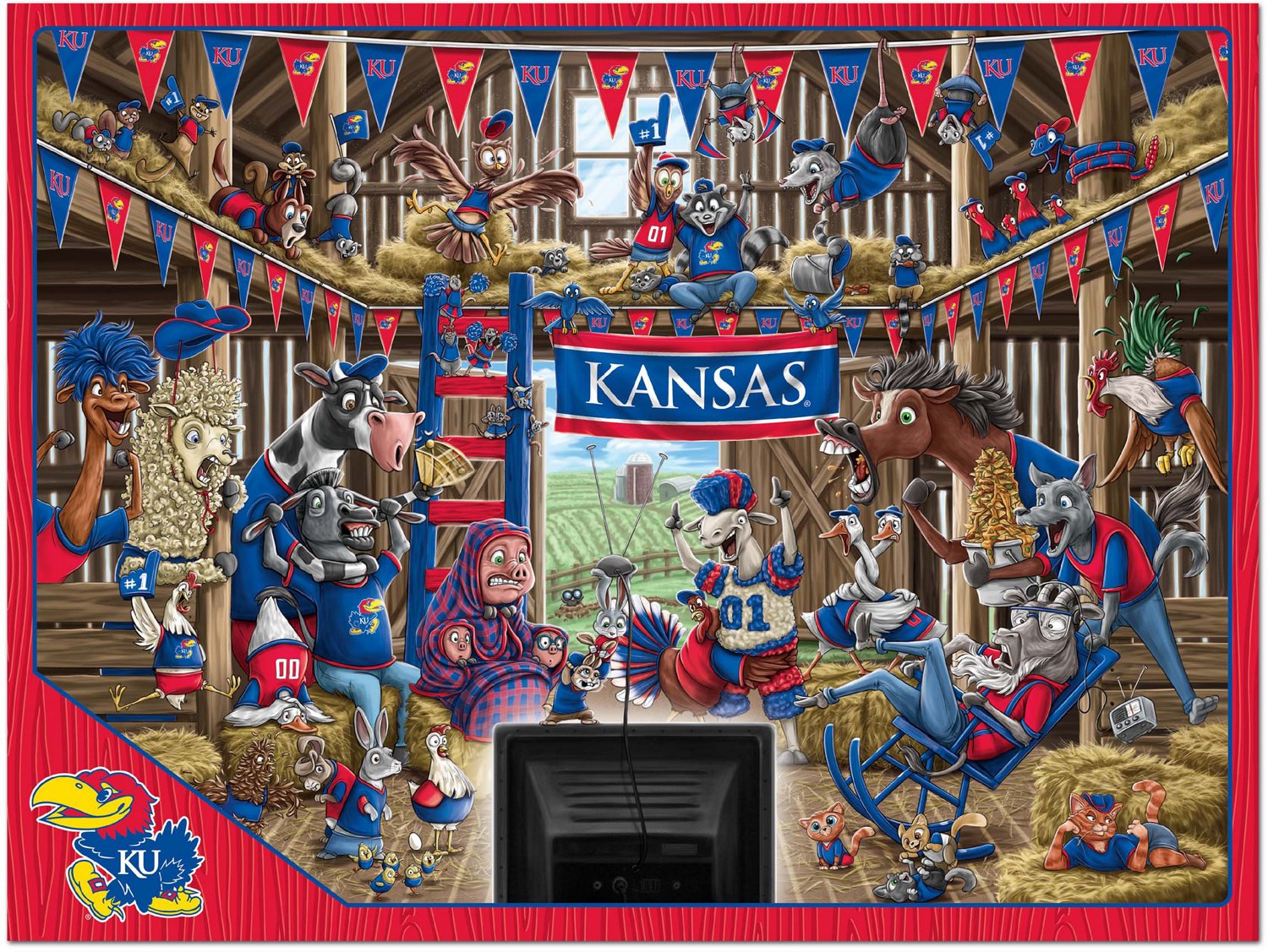 YouTheFan University of Kansas Barnyard Fans 500-Piece Puzzle
