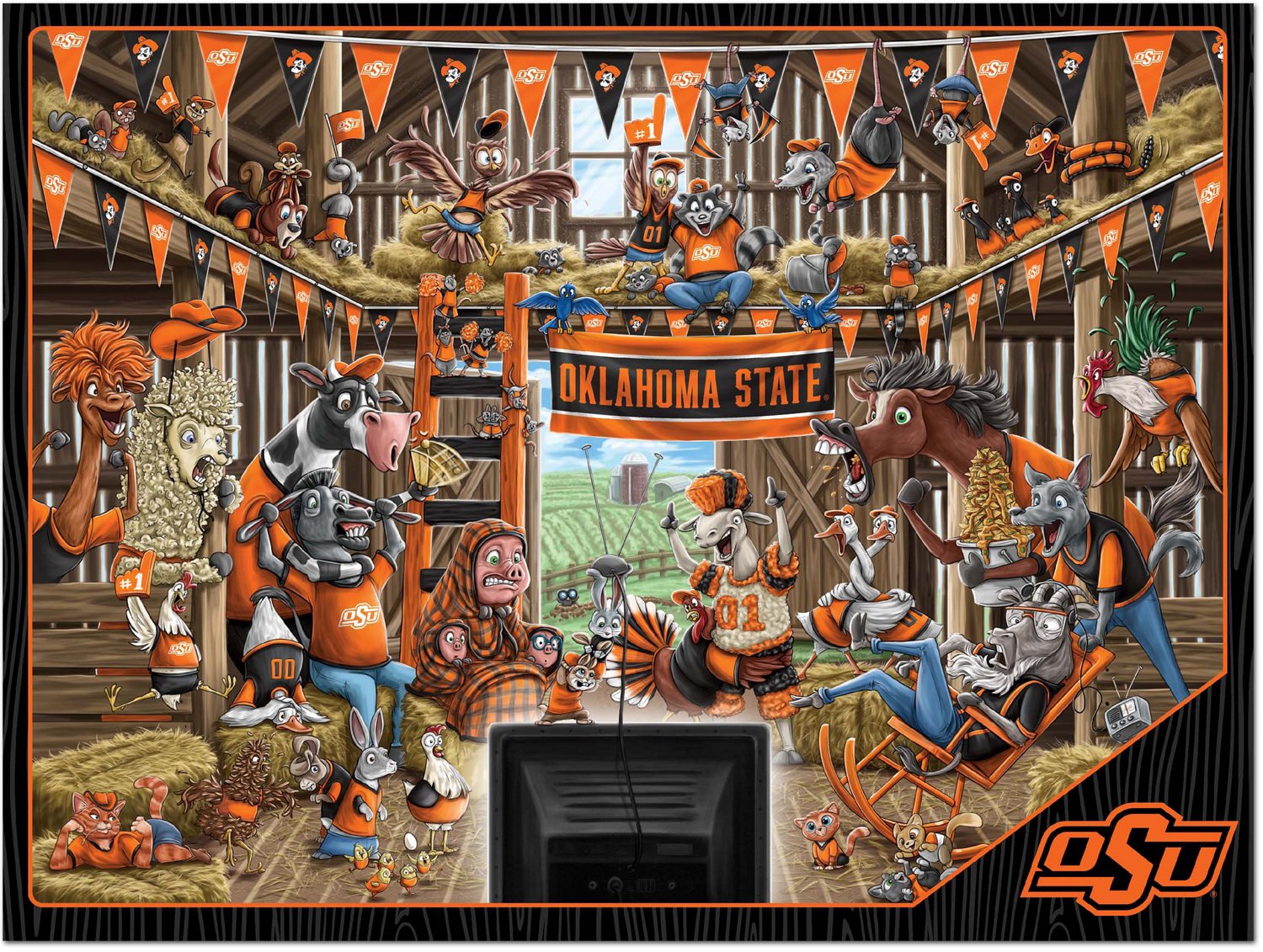 YouTheFan Oklahoma State University Barnyard Fans 500-Piece Puzzle