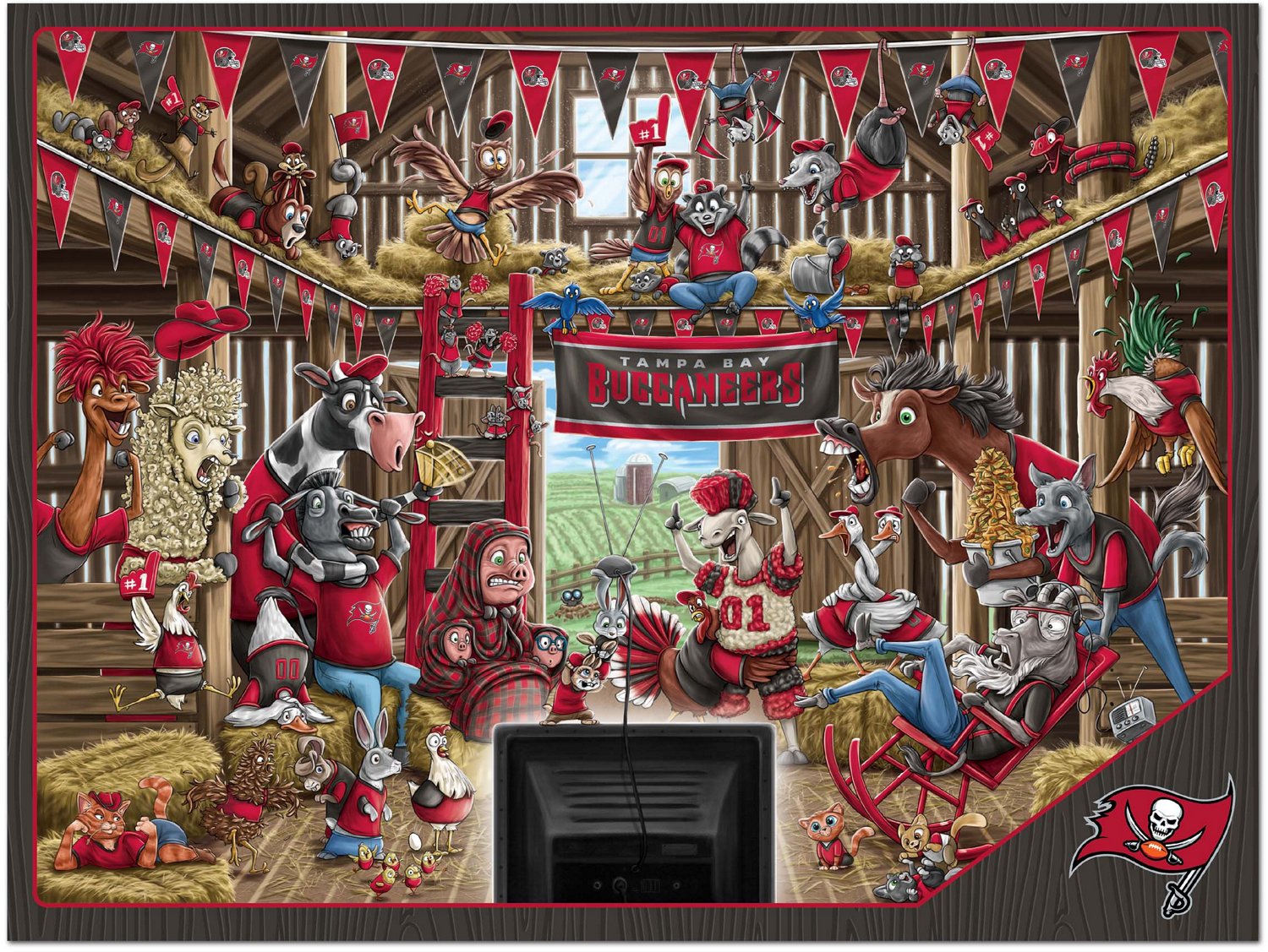 YouTheFan Tampa Bay Buccaneers Barnyard Fans 500-Piece Puzzle                                                                    - view number 2