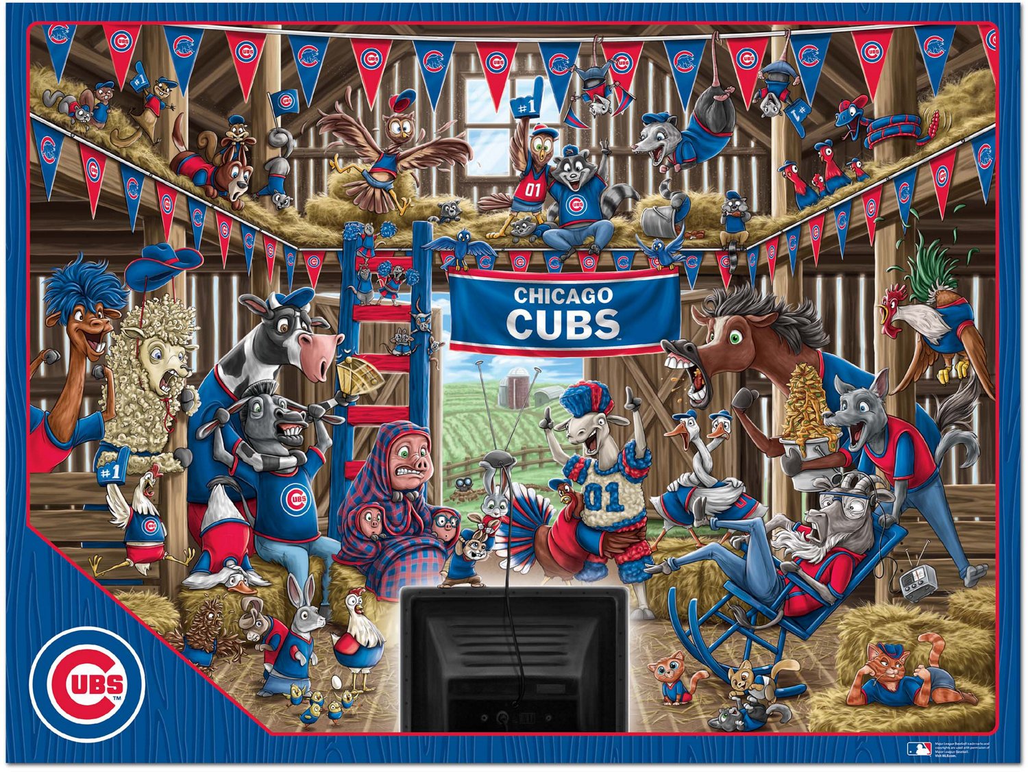 YouTheFan Chicago Cubs Barnyard Fans Puzzle - view number 2