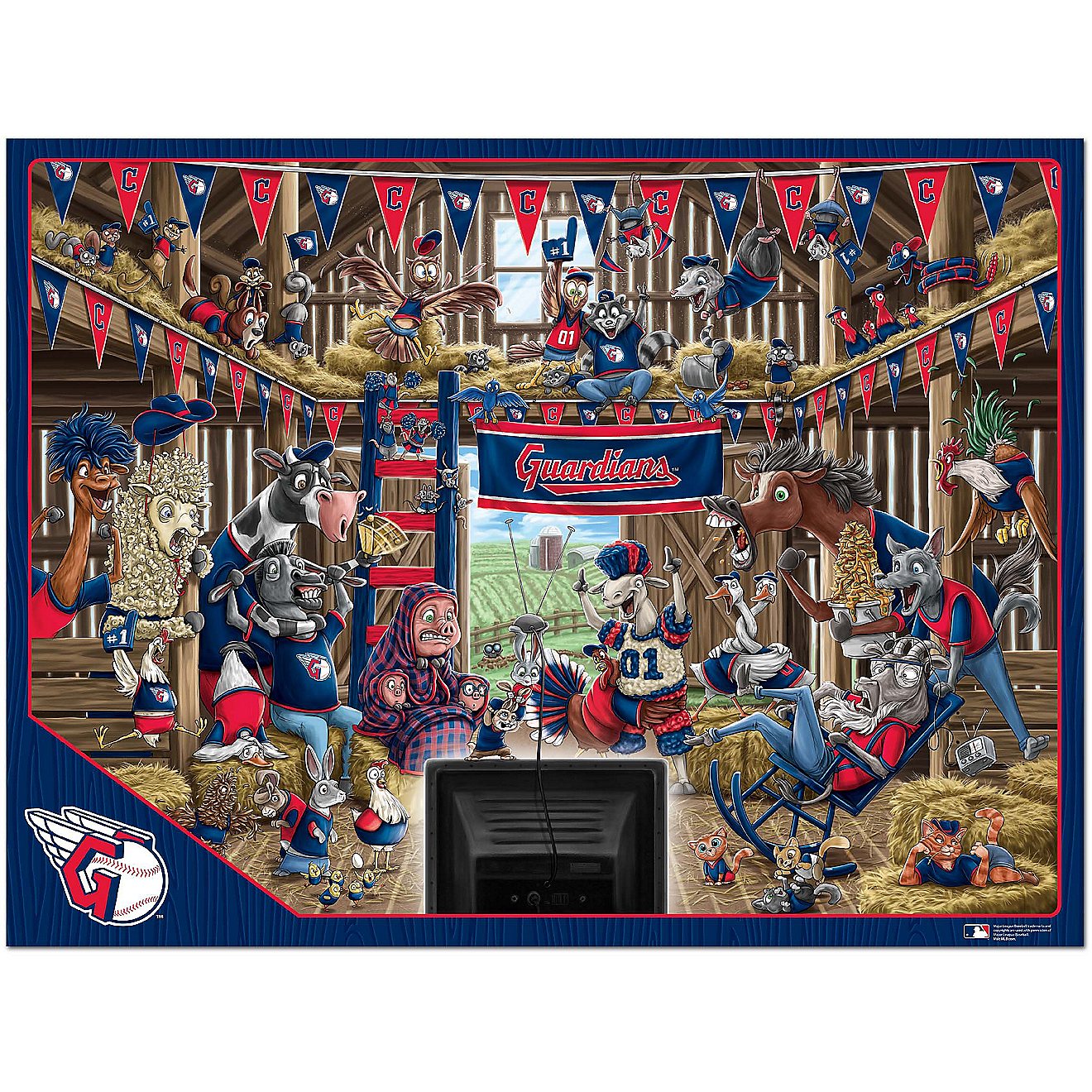 YouTheFan Cleveland Guardians Barnyard Fans Puzzle                                                                               - view number 2