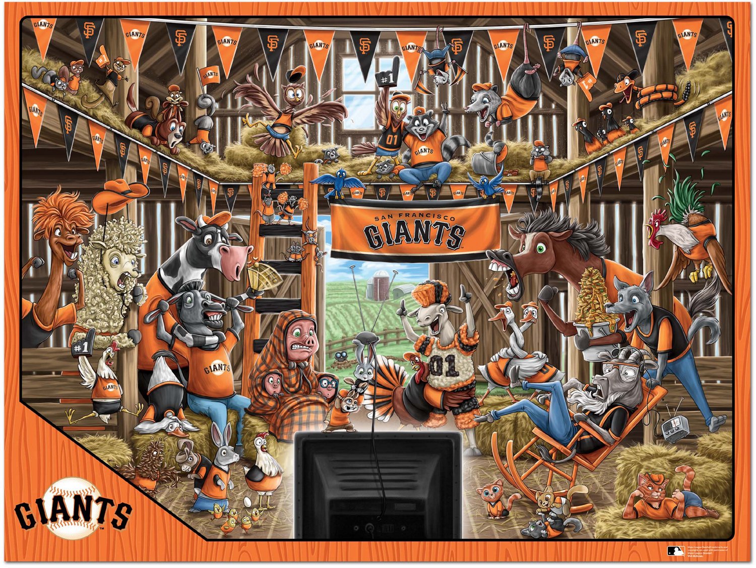 YouTheFan New York Giants Barnyard Fans Puzzle - view number 2