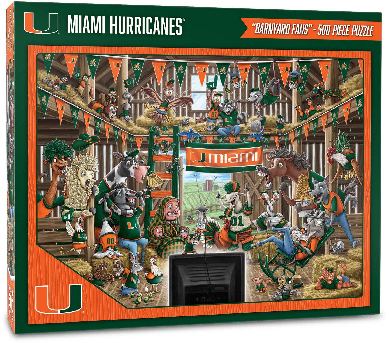 YouTheFan University of Miami Barnyard Fans 500-Piece Puzzle