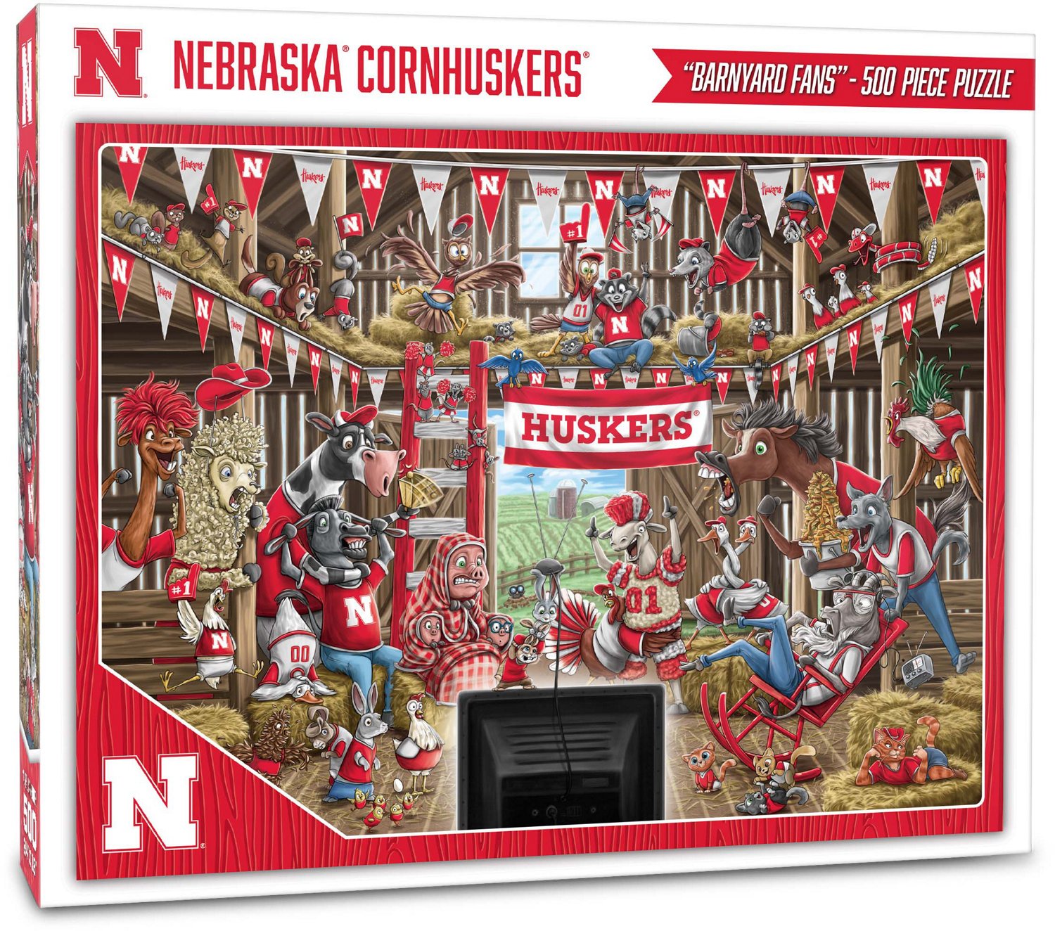 YouTheFan University of Nebraska Barnyard Fans 500-Piece Puzzle