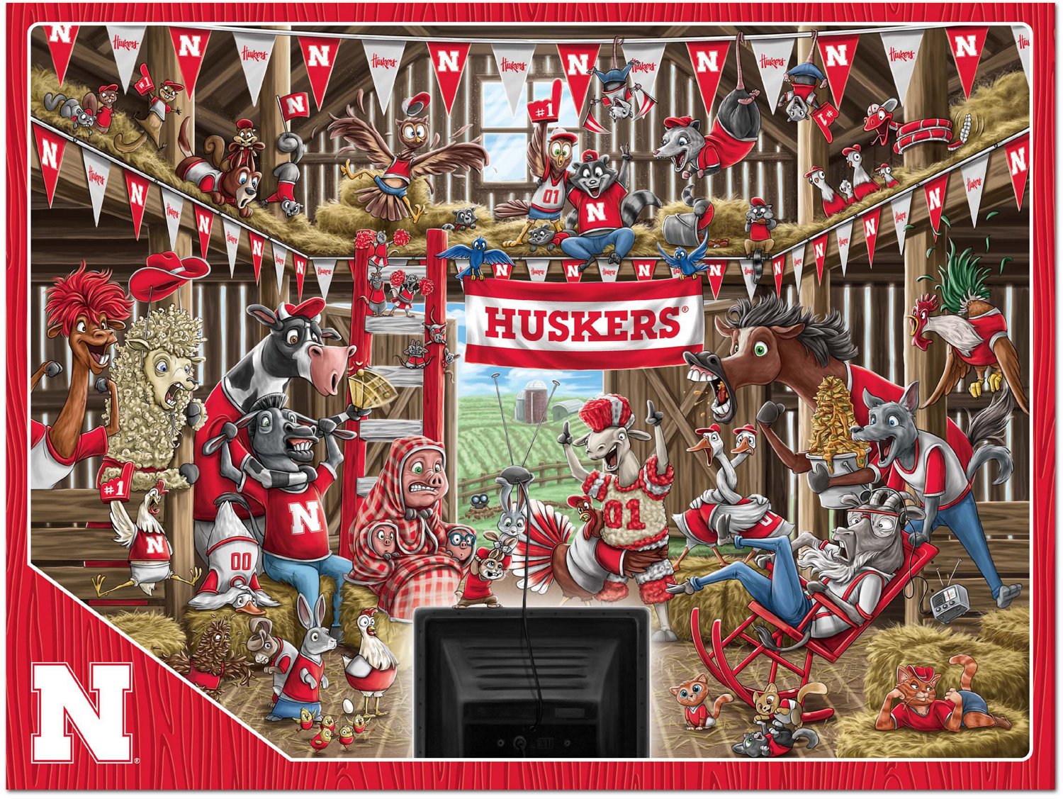 YouTheFan University of Nebraska Barnyard Fans 500-Piece Puzzle