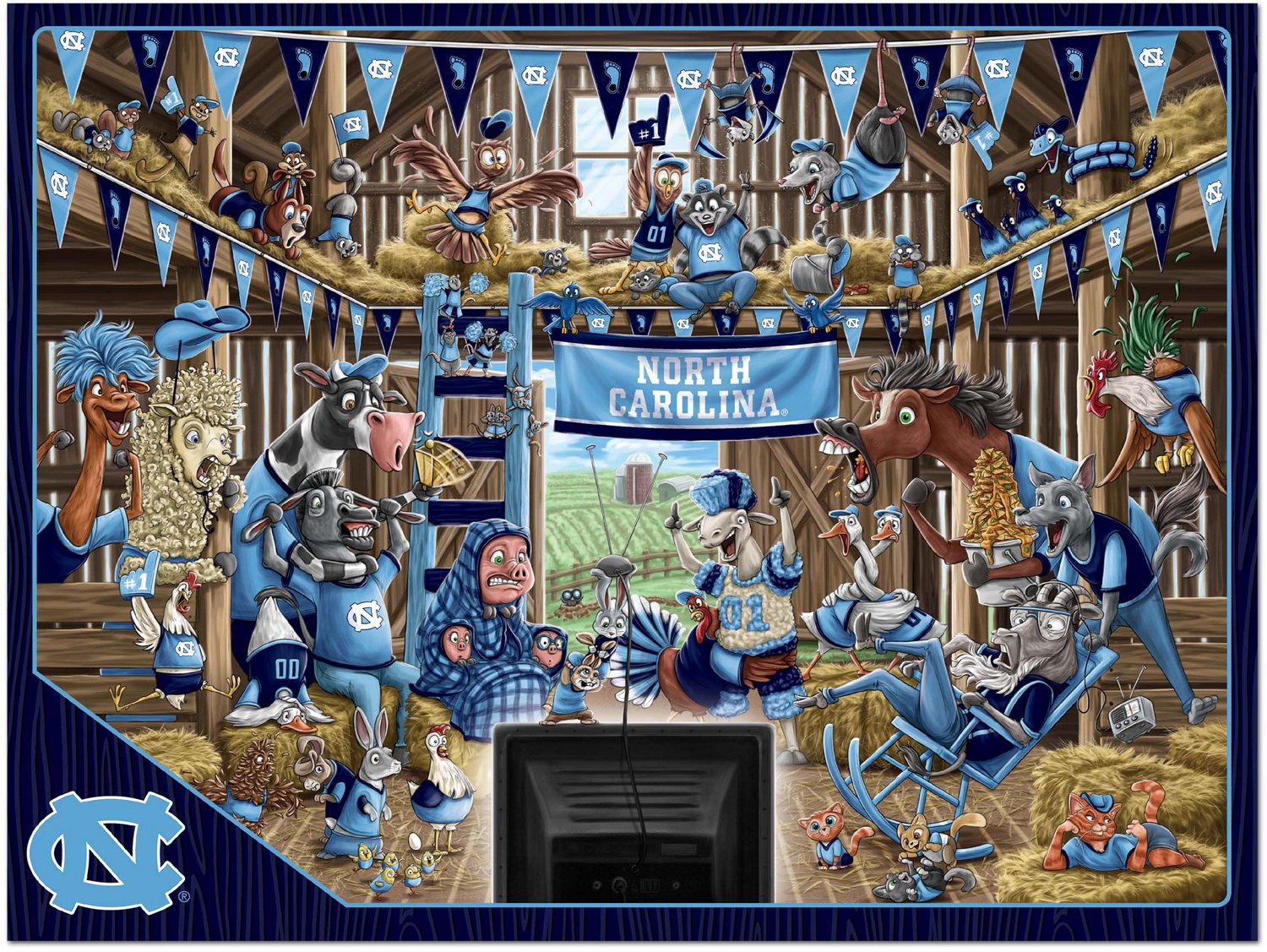 YouTheFan University of North Carolina Barnyard Fans 500-Piece Puzzle