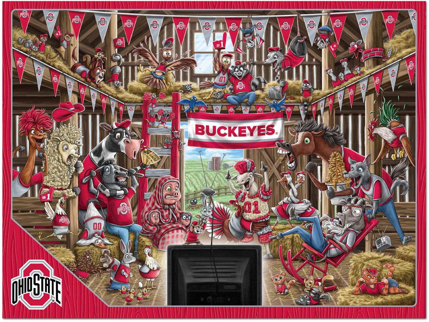 YouTheFan Ohio State University Barnyard Fans 500-Piece Puzzle