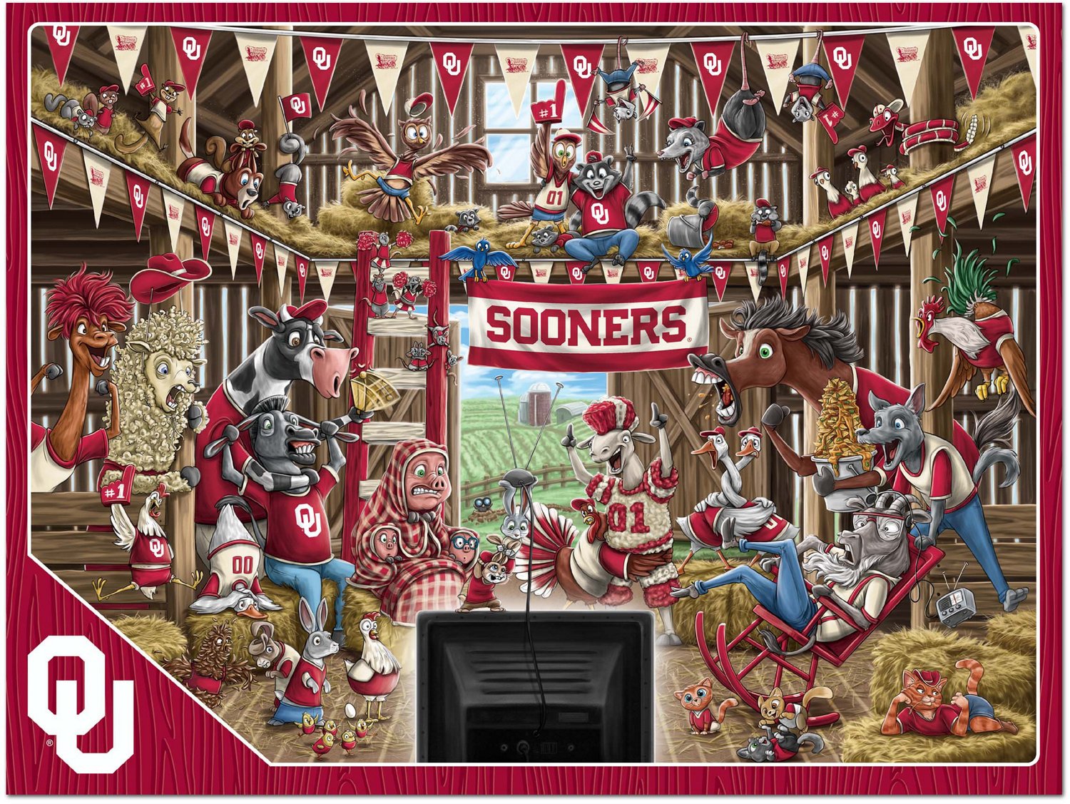 YouTheFan University of Oklahoma Barnyard Fans 500-Piece Puzzle