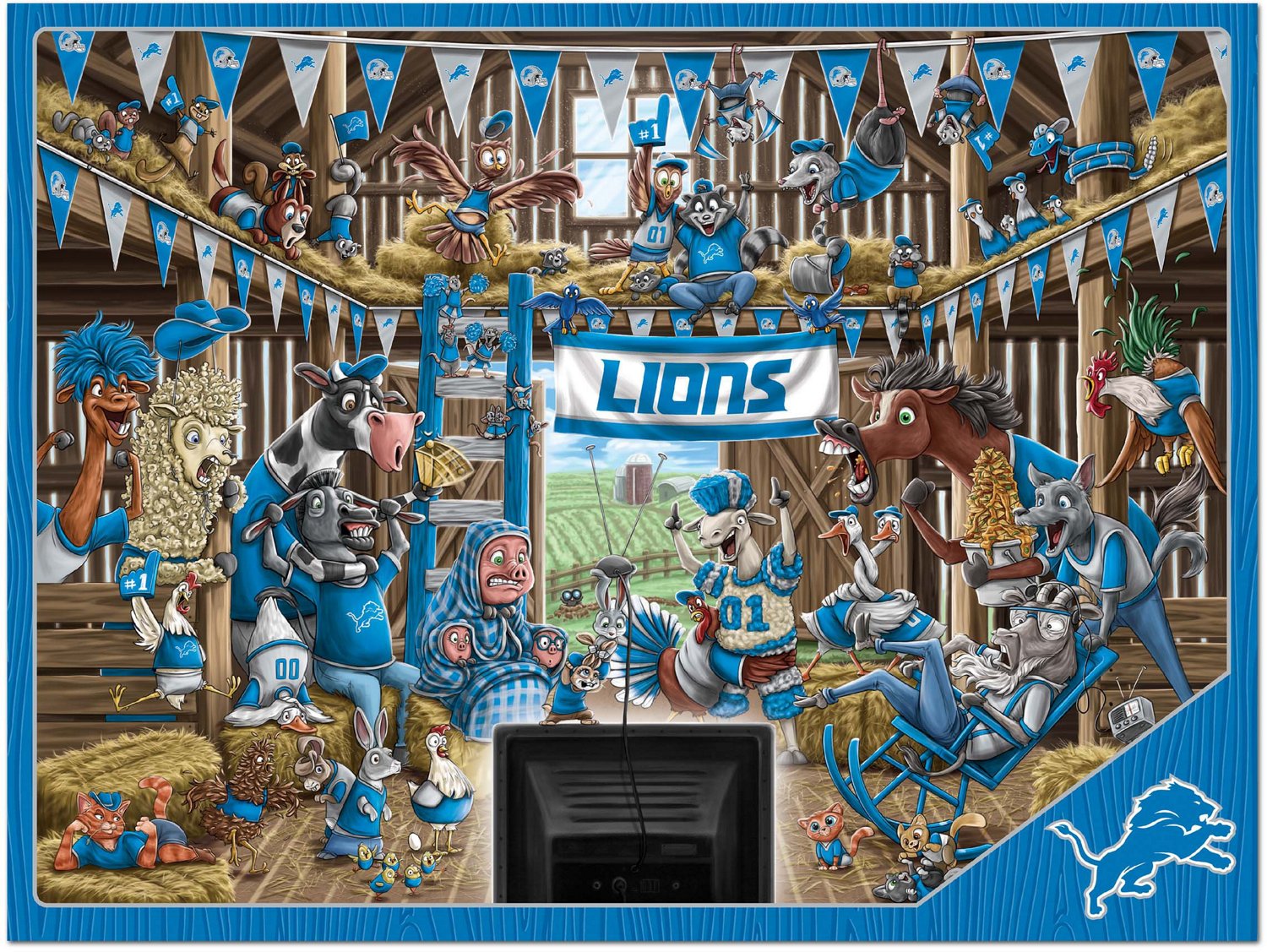 YouTheFan Detroit Lions Barnyard Fans 500-Piece Puzzle                                                                           - view number 2