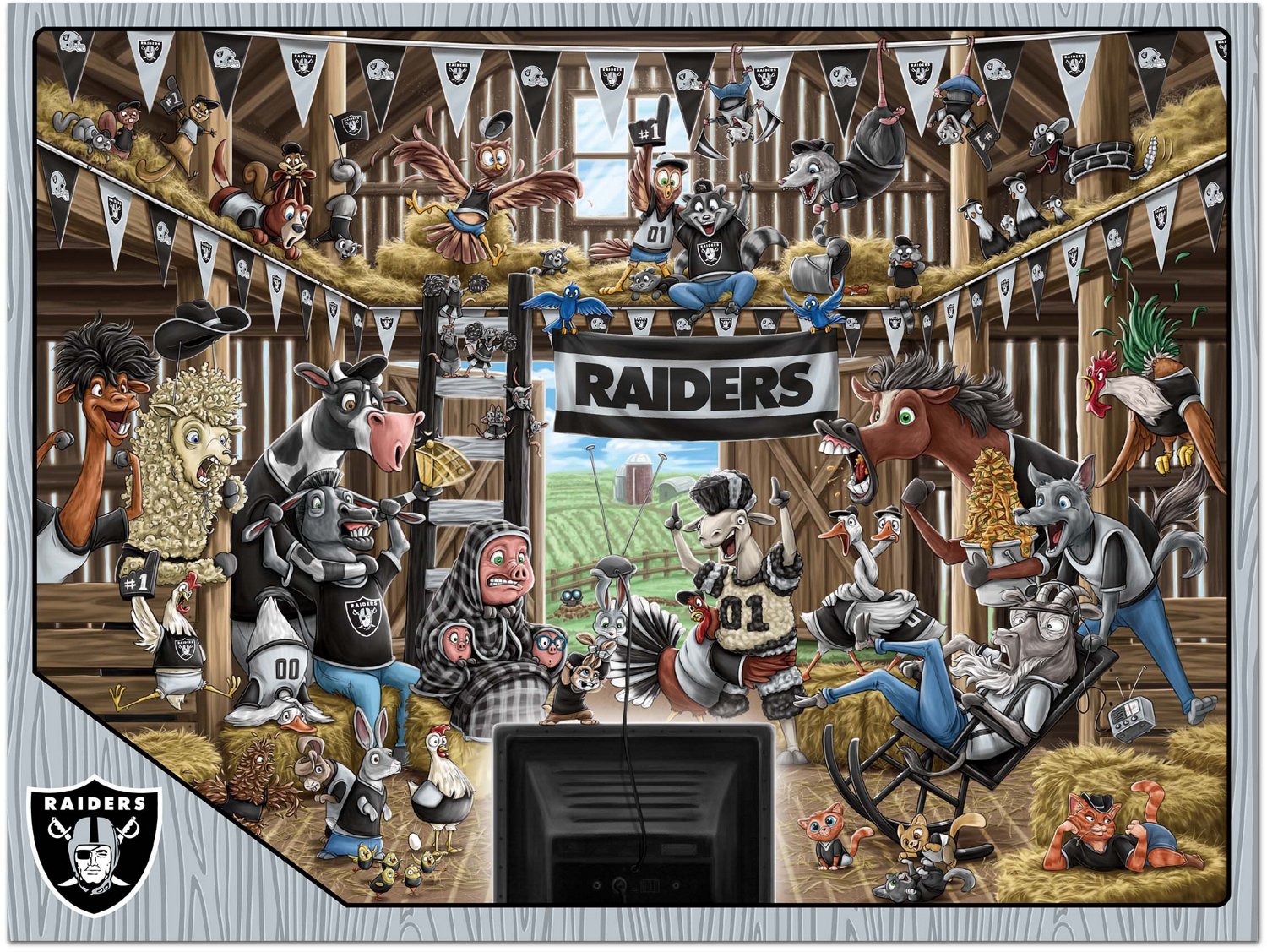 YouTheFan Las Vegas Raiders Barnyard Fans 500-Piece Puzzle