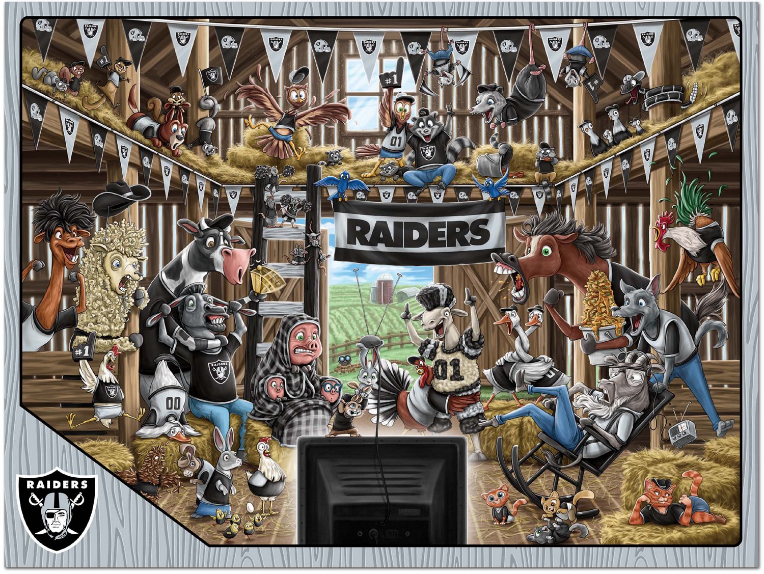 YouTheFan Las Vegas Raiders Barnyard Fans 500-Piece Puzzle                                                                       - view number 2