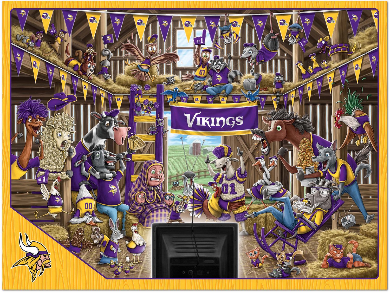 YouTheFan Minnesota Vikings Barnyard Fans 500-Piece Puzzle                                                                       - view number 2