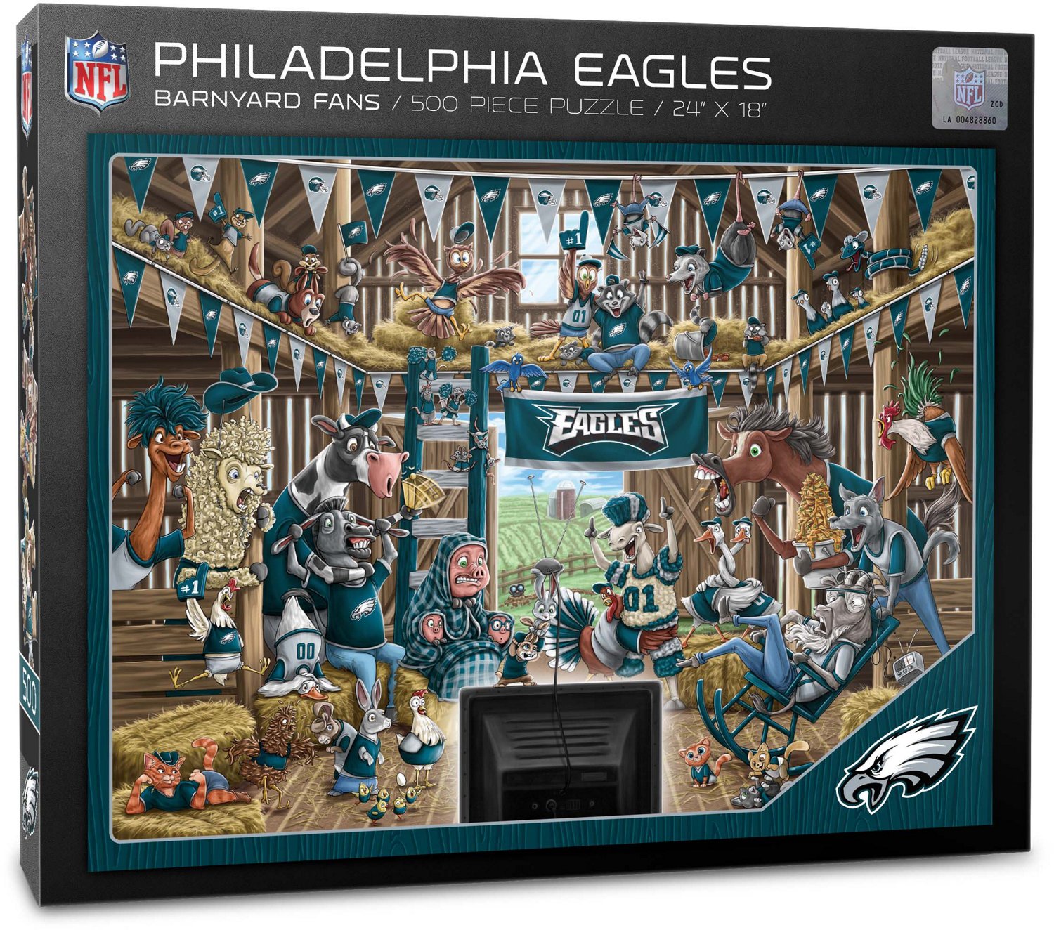 YouTheFan Philadelphia Eagles Barnyard Fans 500Piece Puzzle Academy