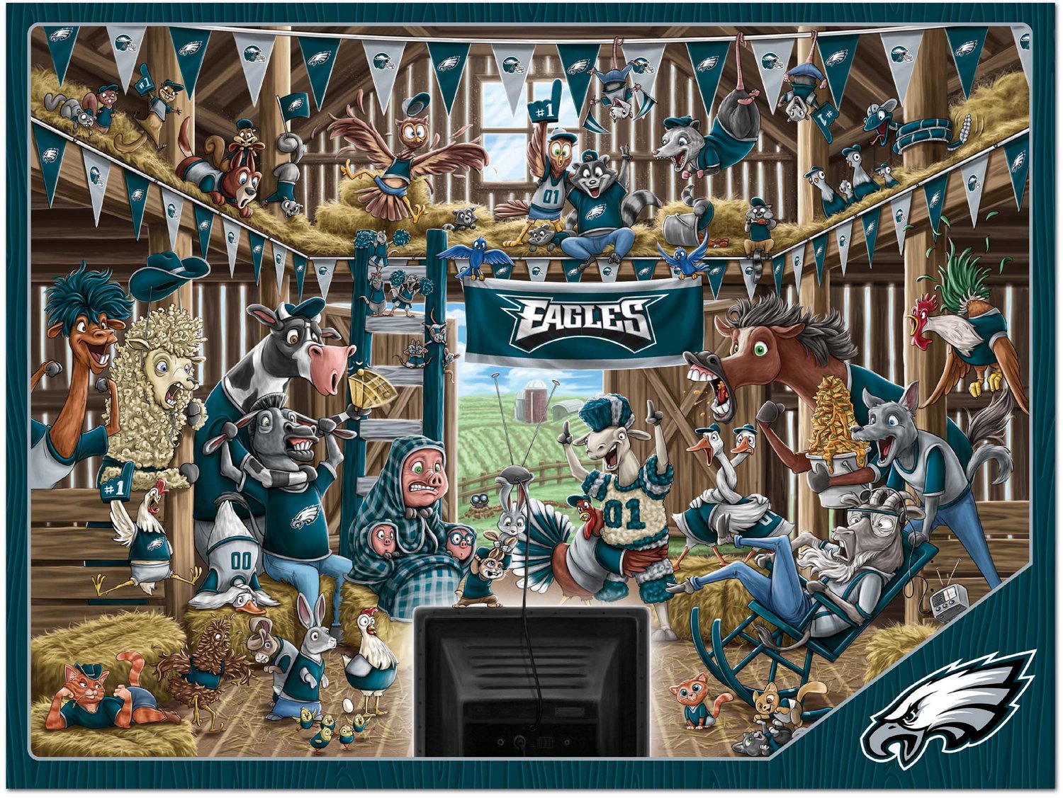 YouTheFan Philadelphia Eagles Barnyard Fans 500-Piece Puzzle                                                                     - view number 2