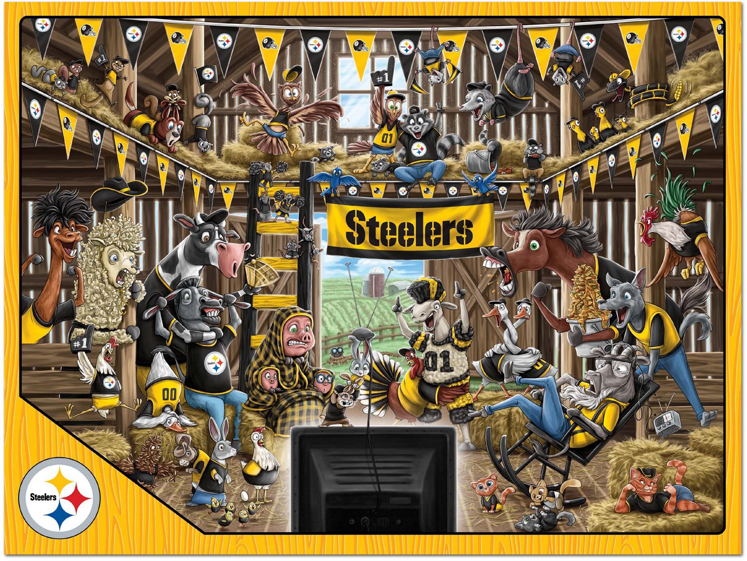 YouTheFan Pittsburgh Steelers Barnyard Fans 500-Piece Puzzle                                                                     - view number 2