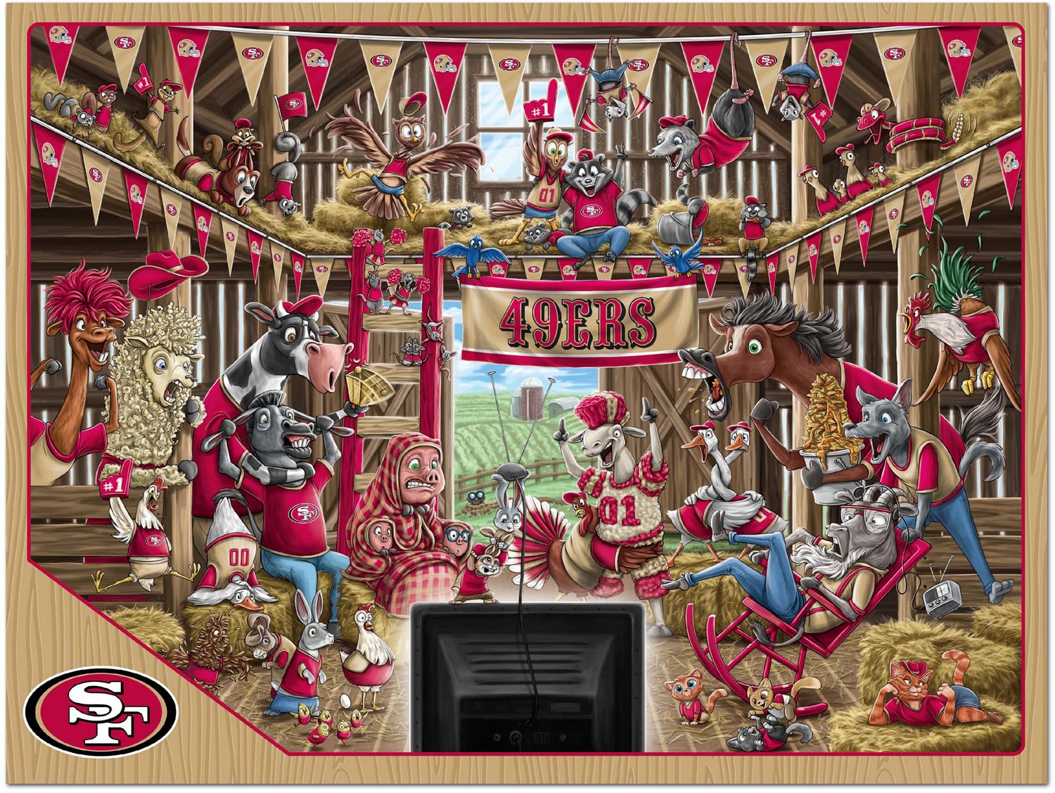 YouTheFan San Francisco 49ers Barnyard Fans 500-Piece Puzzle                                                                     - view number 2