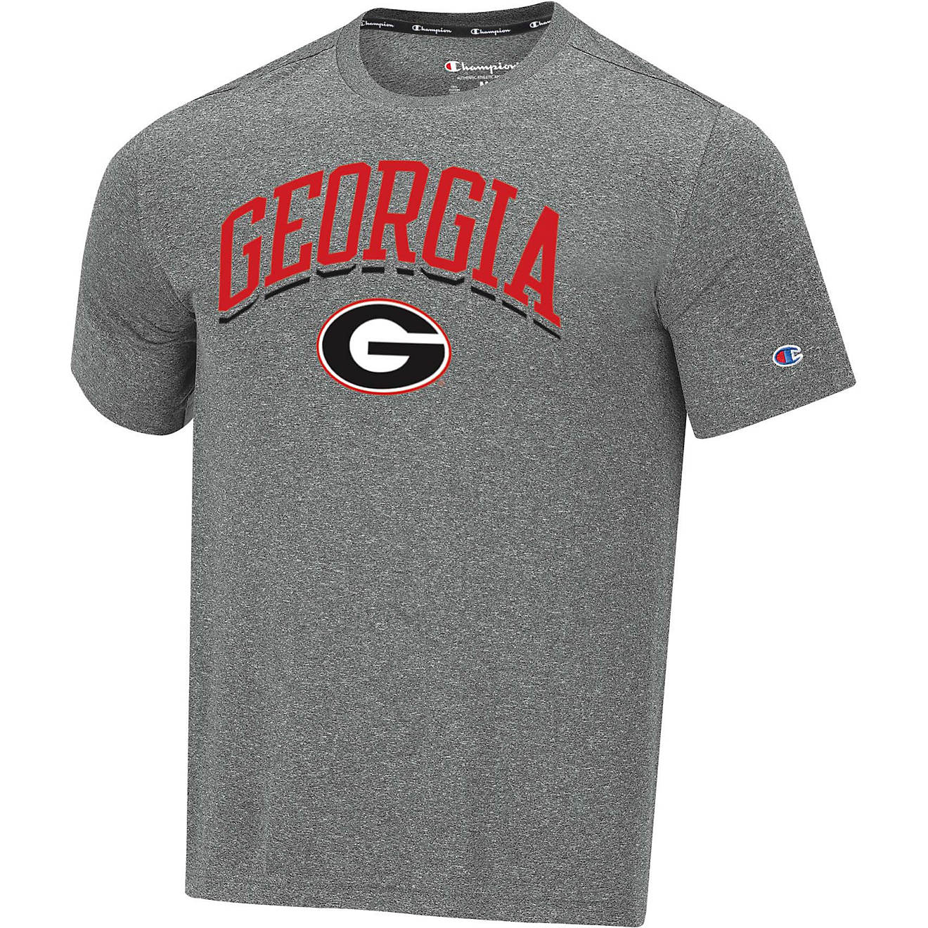 Champion Men's University of Georgia Heathered Impact Graphic Short Sleeve T-shirt                                               - view number 1