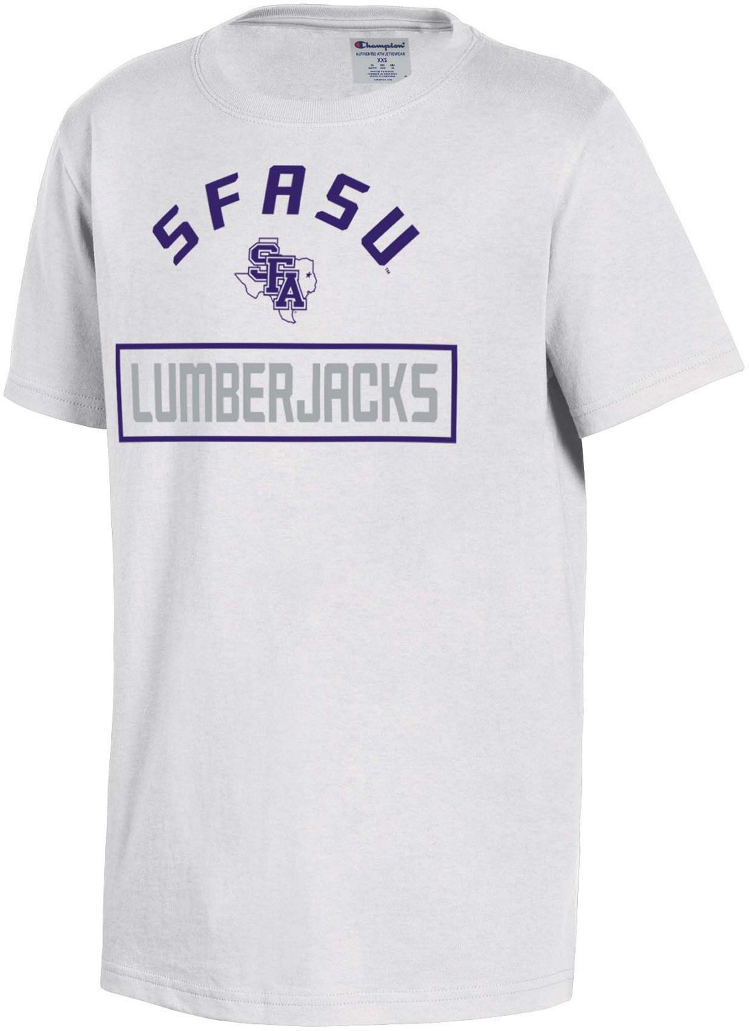 Stephen F. Austin Lumberjacks Youth Baseball Tee wht