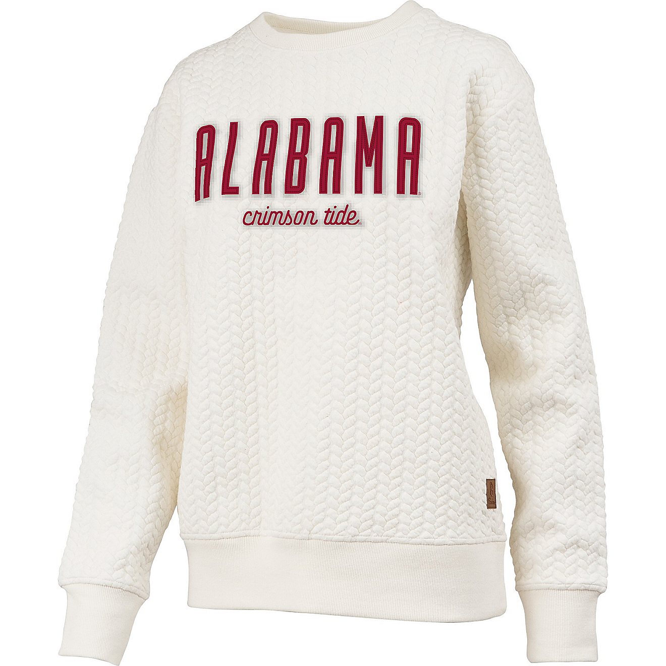 Three Square Women's University of Alabama Blowing Rock Cable Knit Crew Pullover                                                 - view number 1