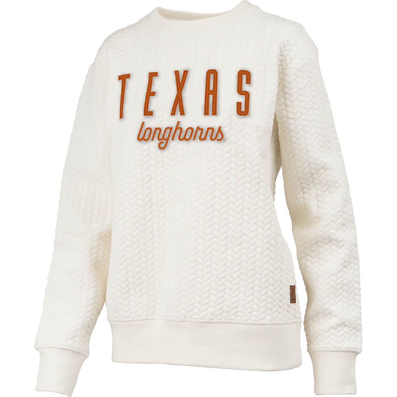 Three Square Women's University of Texas Blowing Rock Cable Knit Crew Pullover                                                   - view number 1