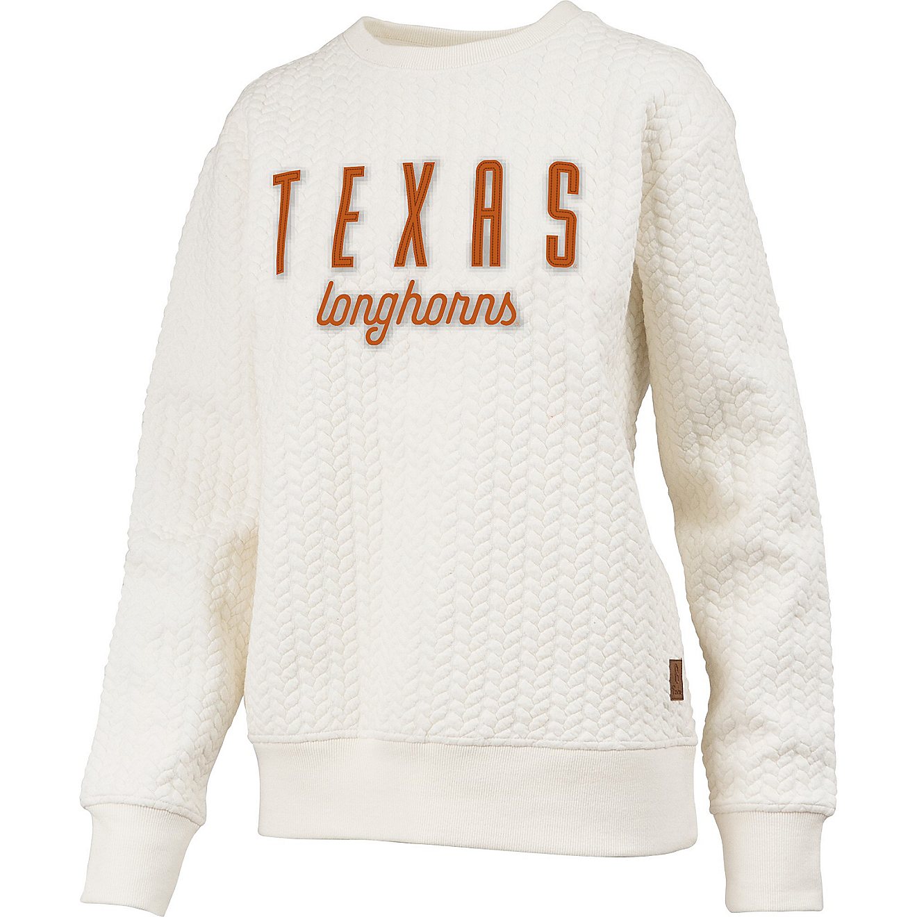 Three Square Women's University of Texas Blowing Rock Cable Knit Crew Pullover                                                   - view number 1