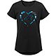 Outerstuff Girls' Carolina Panthers Tie-Dye Heart Dolman Short Sleeve T-shirt                                                    - view number 1 image
