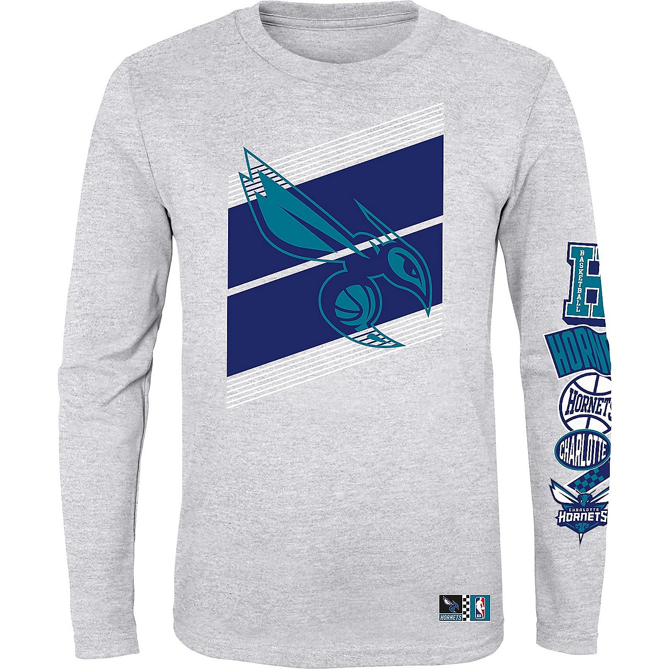 Outerstuff Youth Charlotte Hornets Downforce Defense Long Sleeve Graphic T-shirt                                                 - view number 1