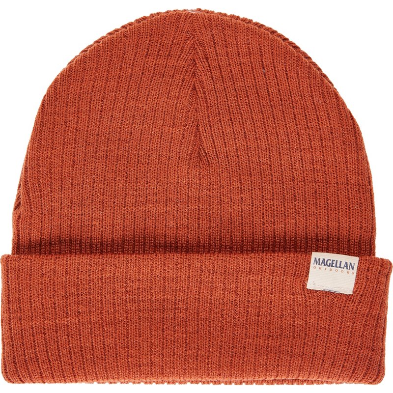 Magellan Outdoors Youth Grotto Falls Caviar Ski Roll-Up Beanie Hat Rust/Copper - Men's Headwear/Accessories at Academy Sports product image
