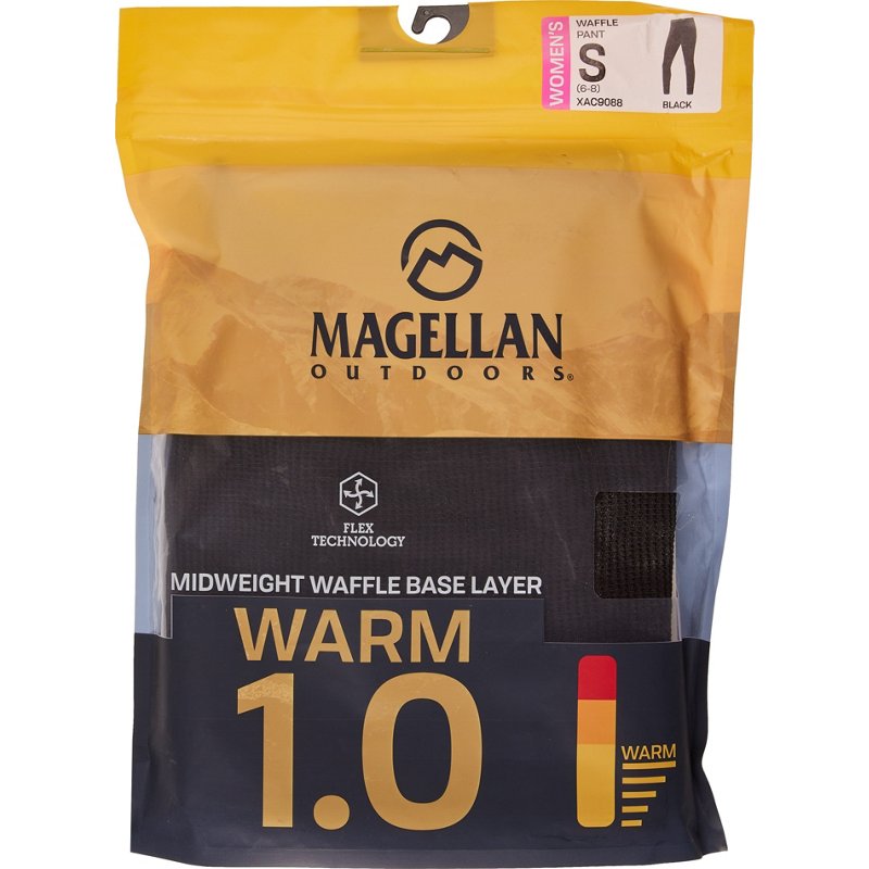 Magellan Outdoors Women's 1.0 Midweight Baselayer Thermal Waffle Pant Black, Small - Men's Thermals at Academy Sports product image