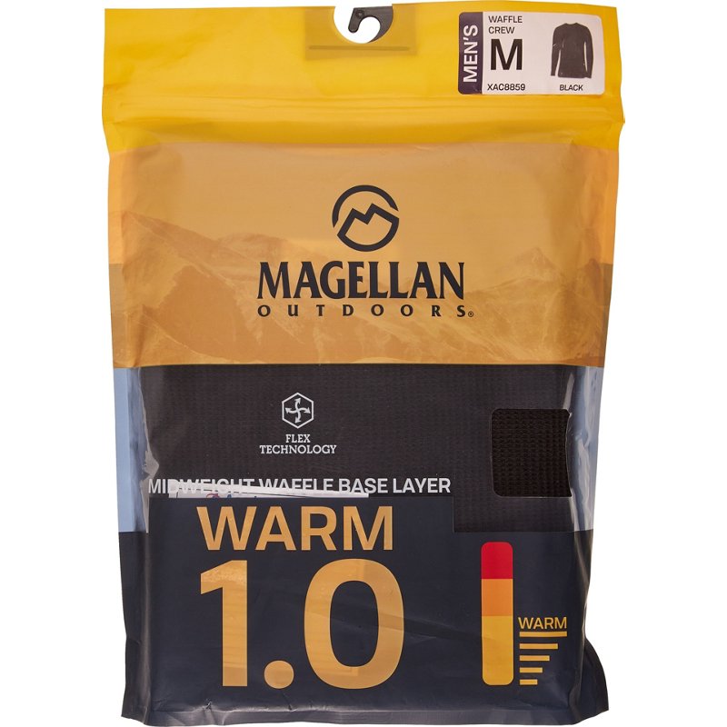 Magellan Outdoors Men's Waffle Midweight Baselayer Shirt Black, Medium - Men's Thermals at Academy Sports product image