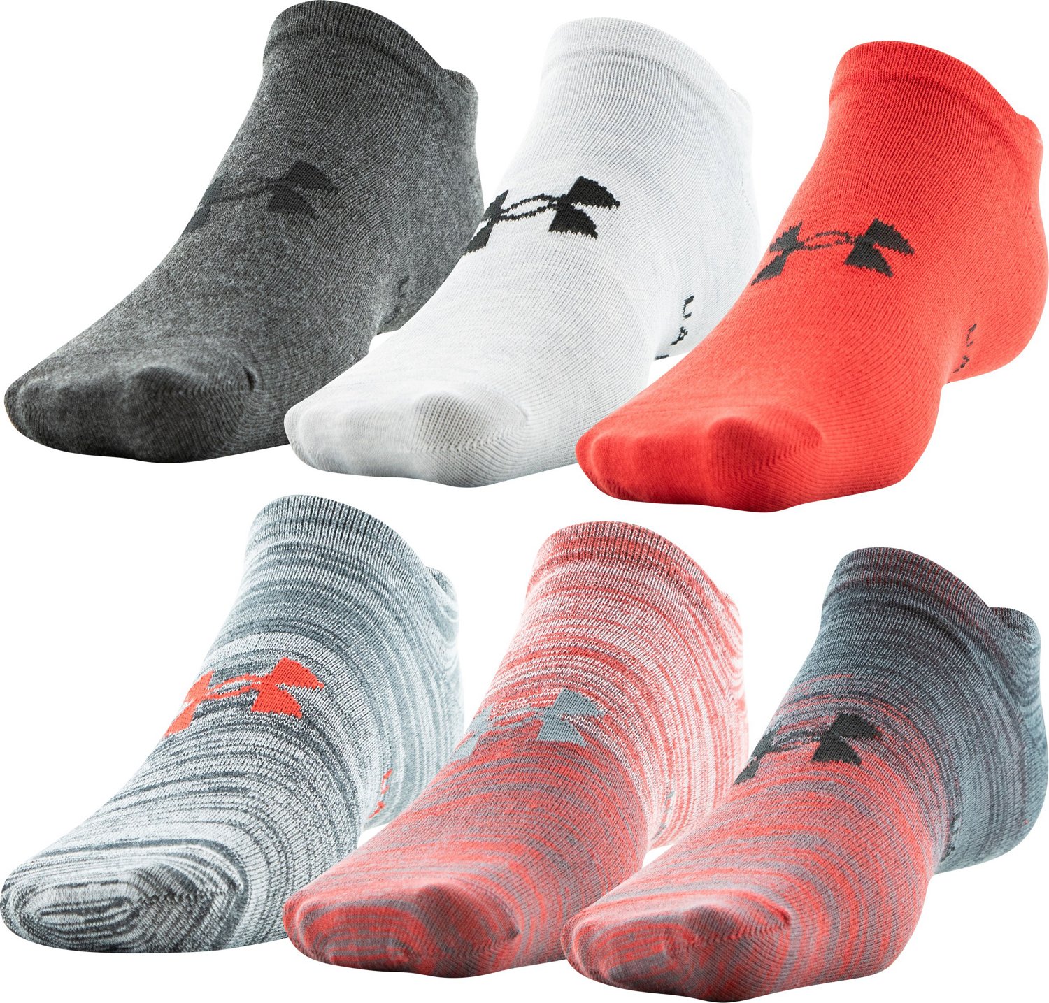Under Armour Essential Lite Performance No Show Socks 6 Pack Academy