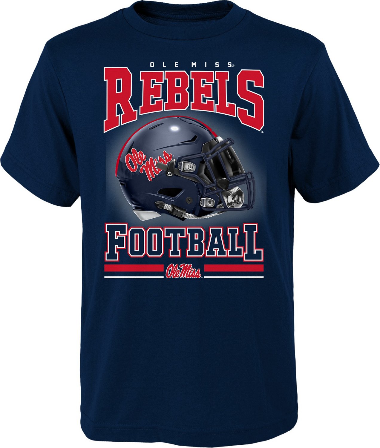 Outerstuff Boys’ University of Mississippi Lift Thy Helmet T-shirt