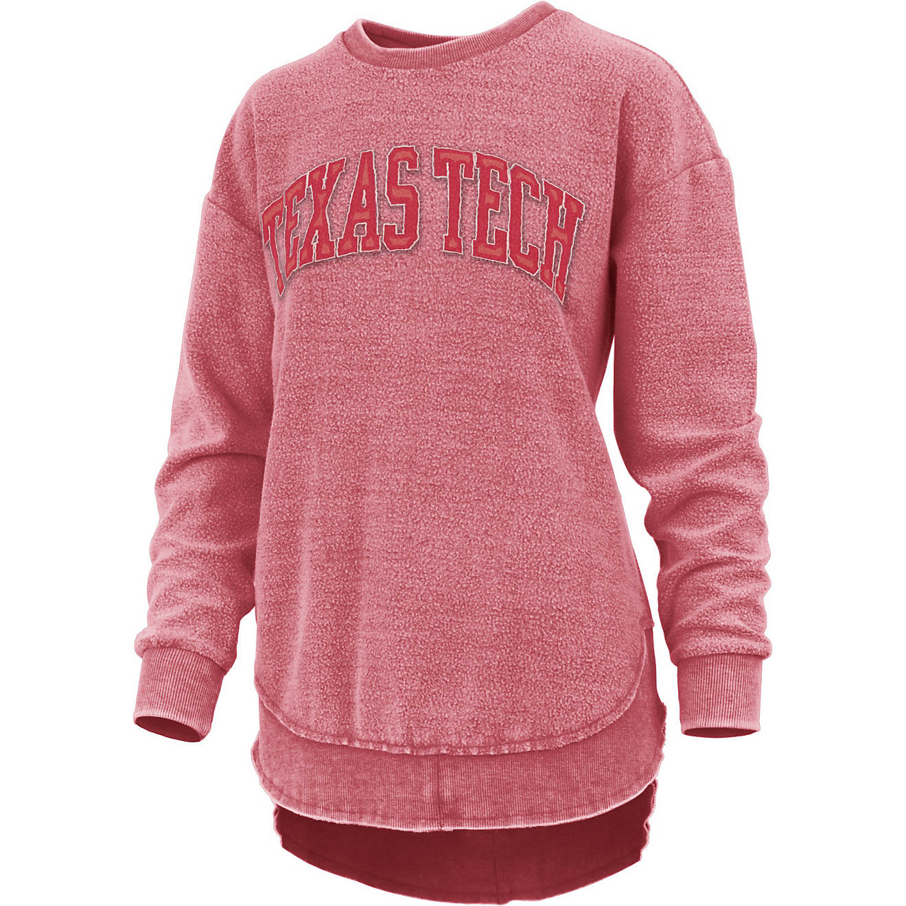 Three Square Women's Texas Tech University Ponchoville Vintage Wash Reverse Fleece Crew Sweatshirt                               - view number 1