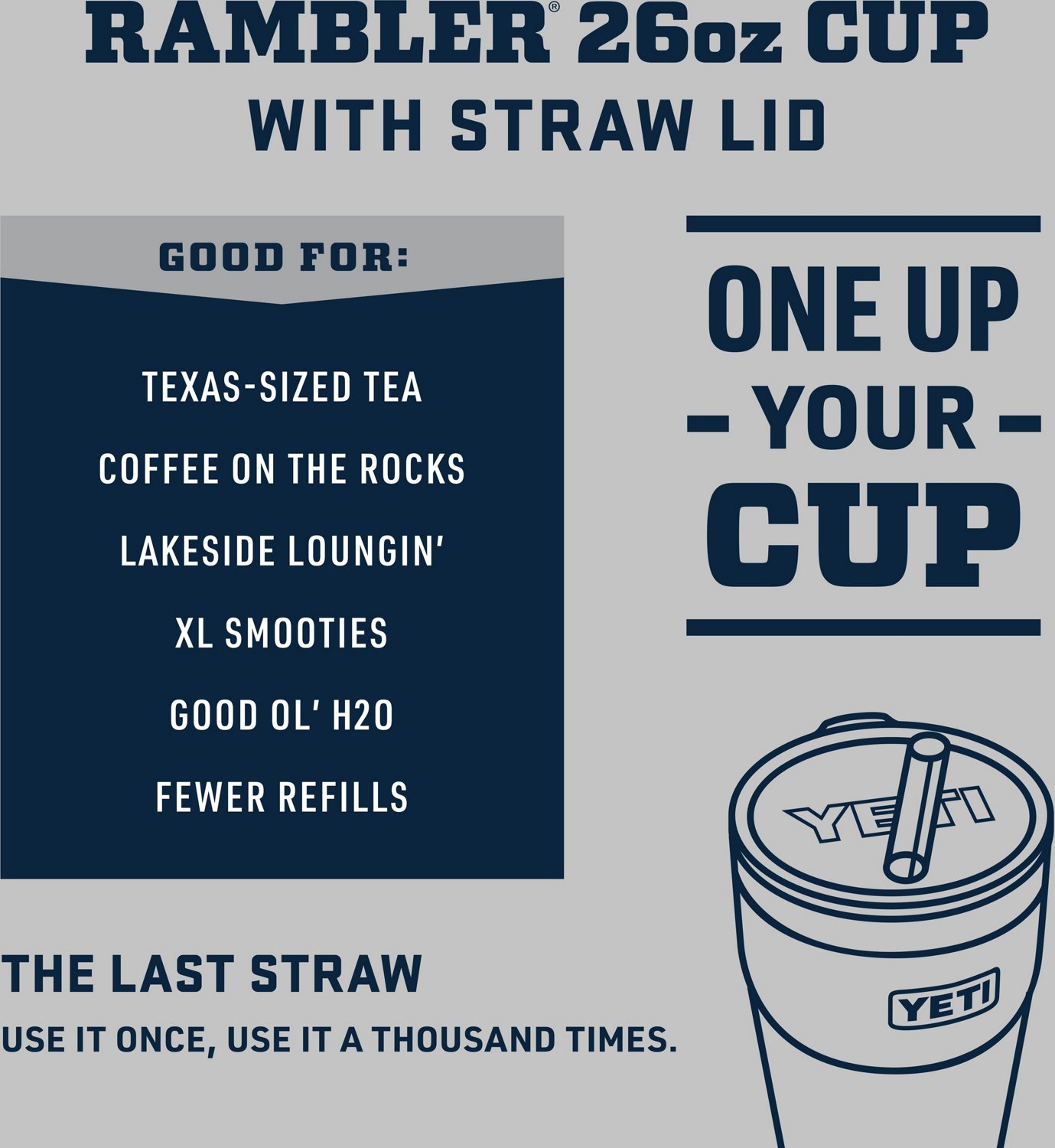 YETI Rambler 26 oz Stackable Cup with Straw Lid - view number 4
