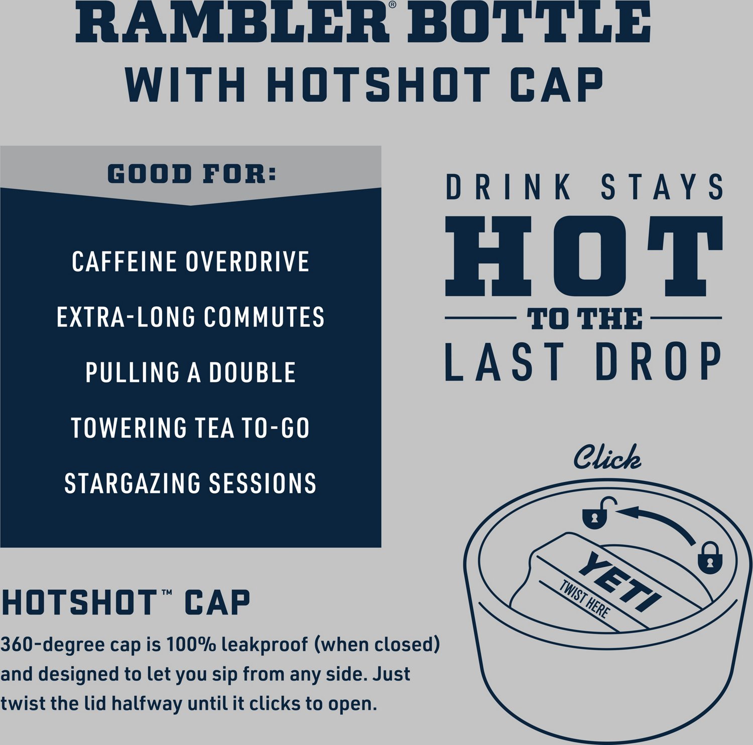 YETI Rambler 18 Oz Bottle with Hotshot Cap