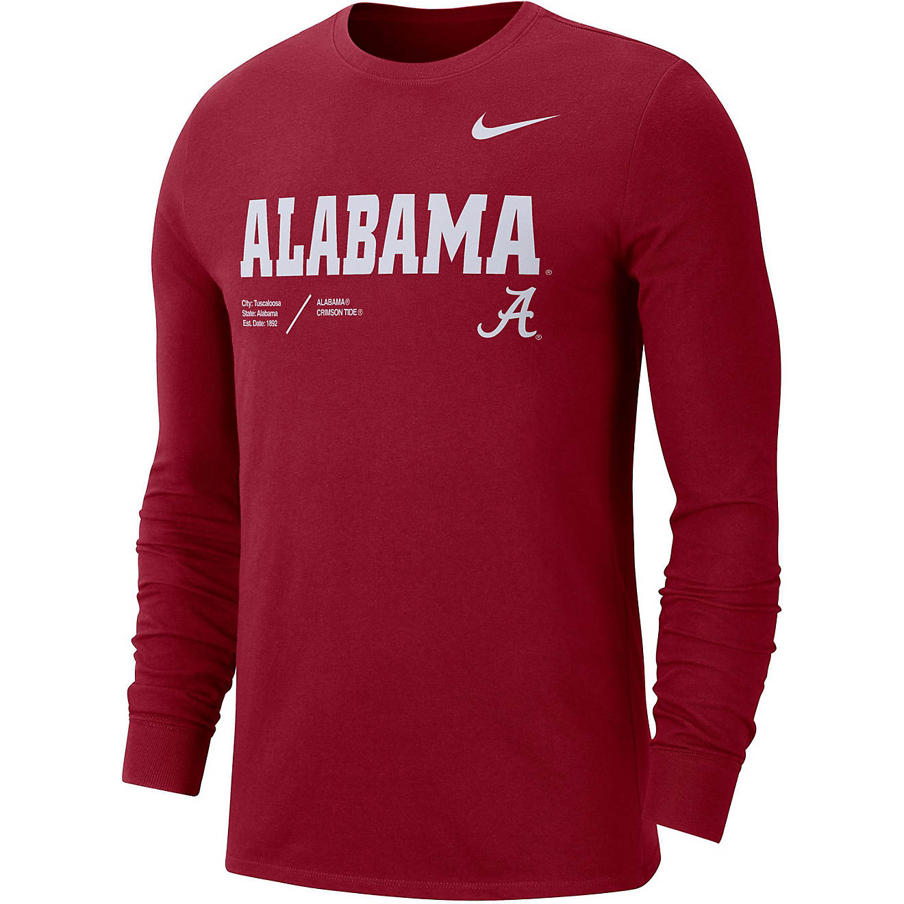 Nike Men's University of Alabama Dri-FIT Team Long Sleeve T-shirt | Academy