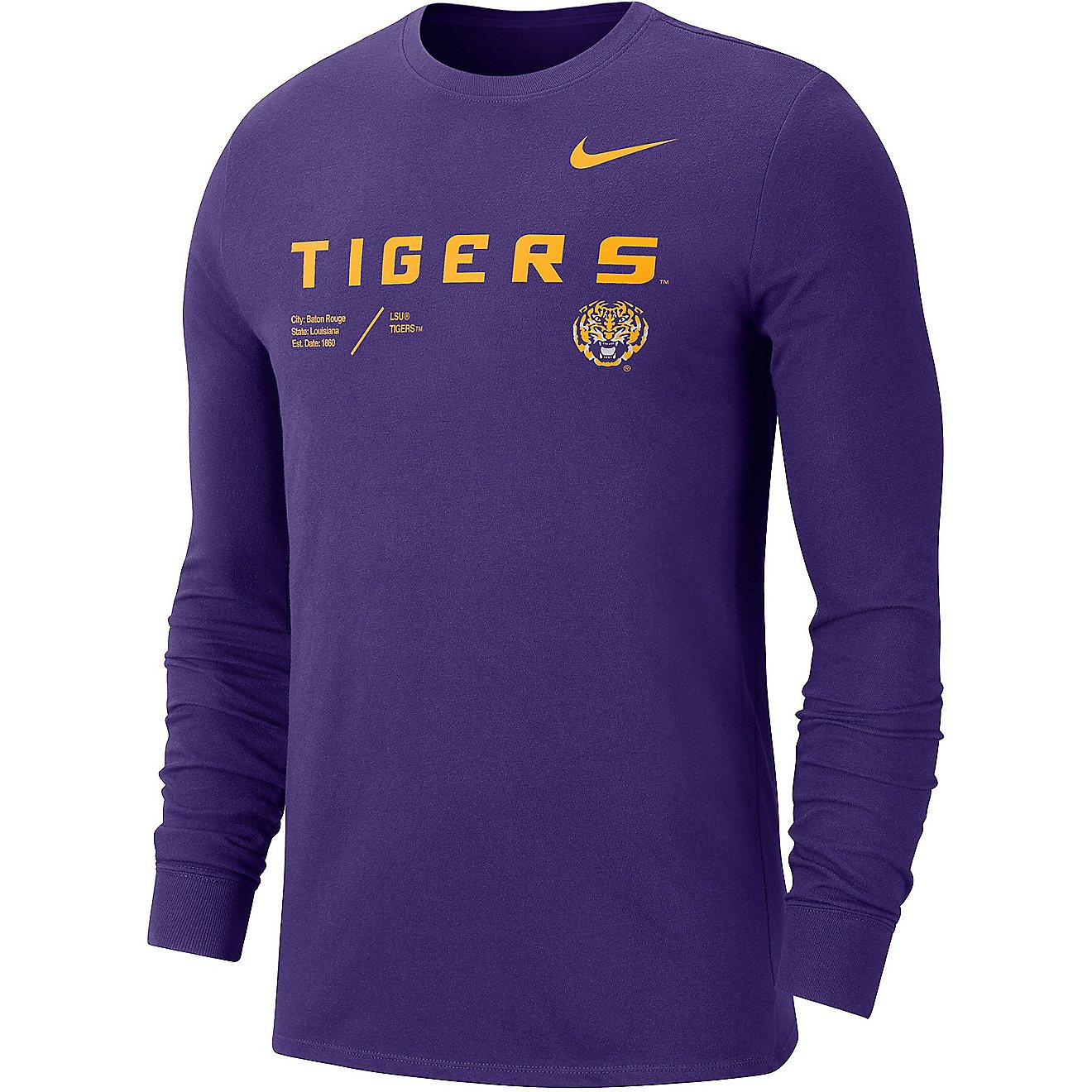 Nike Men's Louisiana State University Dri-FIT Team Long Sleeve T-shirt ...