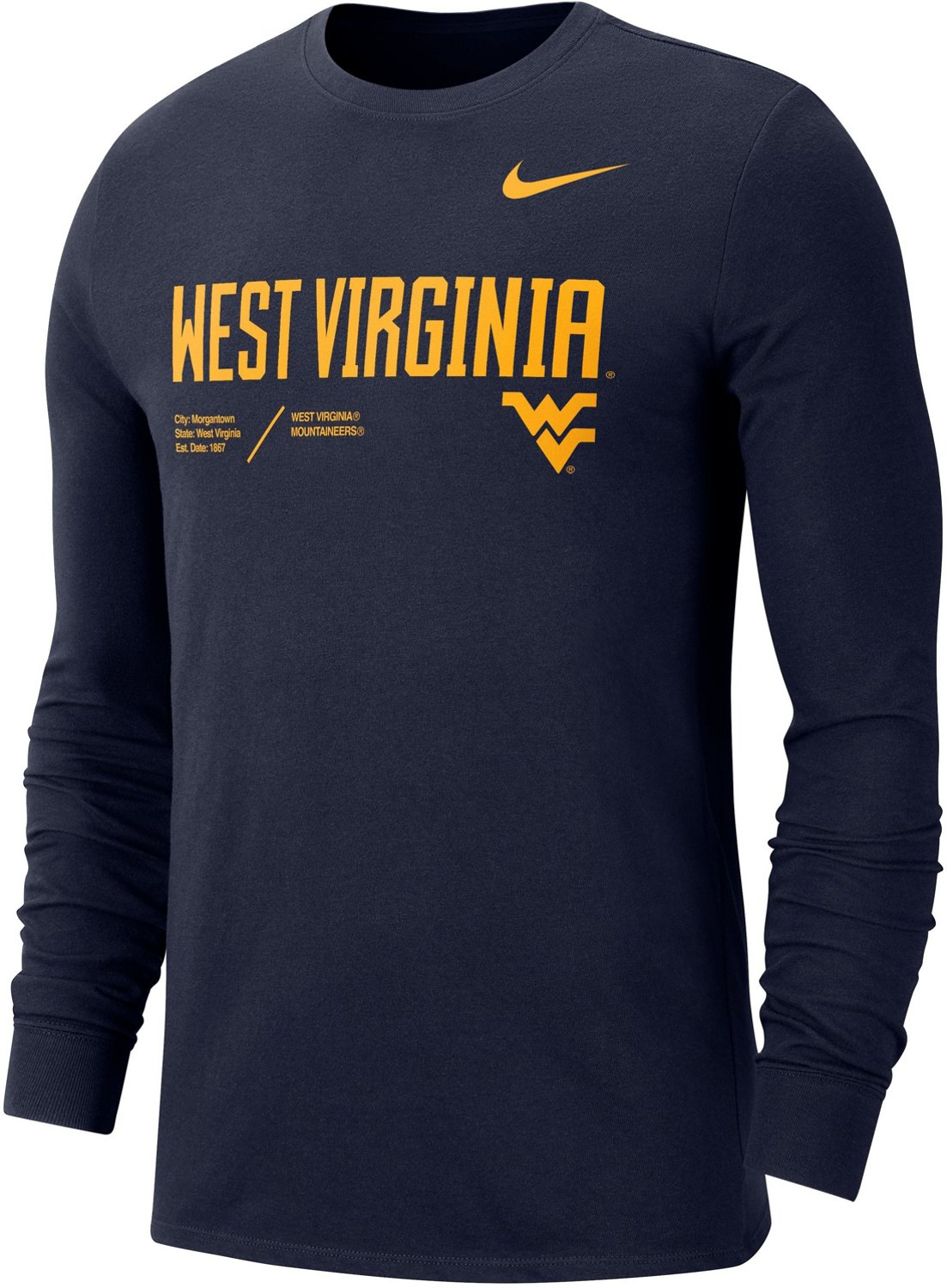 Nike Men's West Virginia University DriFIT Team Long Sleeve Tshirt