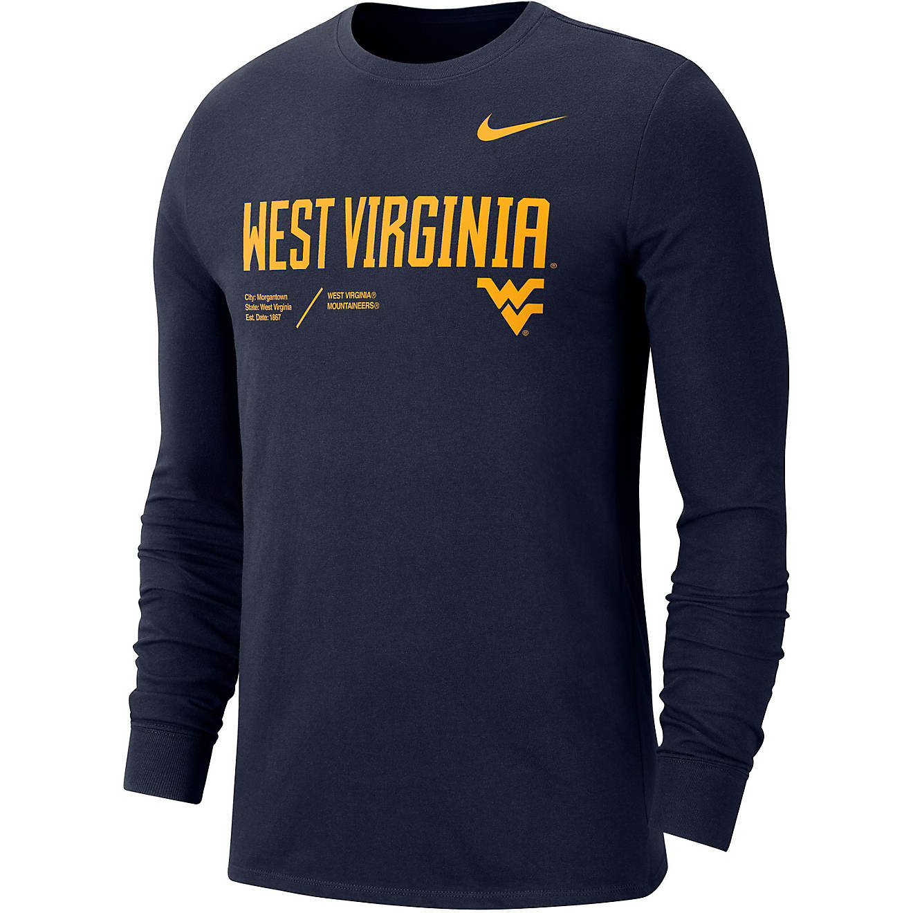 Nike Men's West Virginia University Dri-FIT Team Long Sleeve T-shirt |  Academy