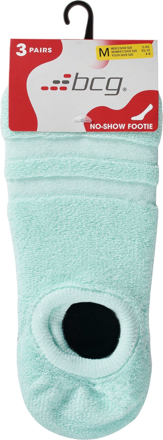 BCG Women's HV Terry Stripes Footie Socks 3-pack