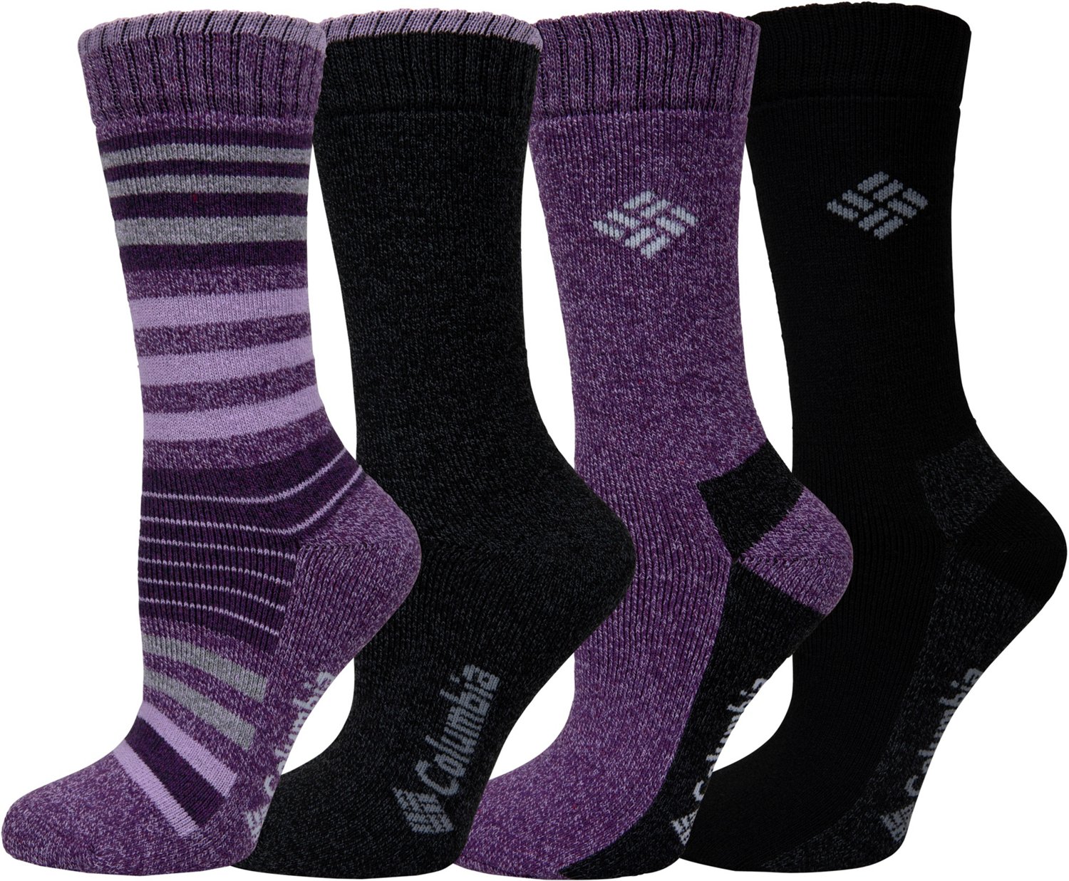 Columbia Women’s Moisture Control Stripes Crew Socks 4 Pack | Academy