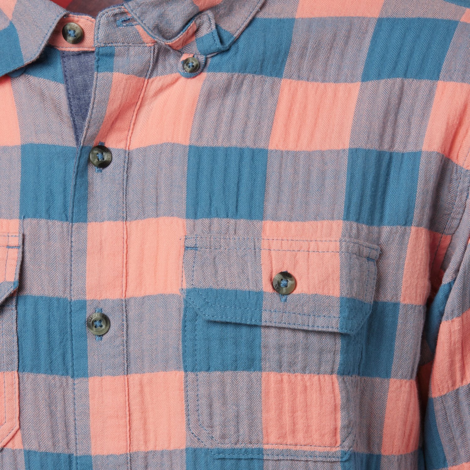 Magellan Outdoors Men's Campfire Crushed Herringbone Plaid Long Sleeve Shirt - view number 3