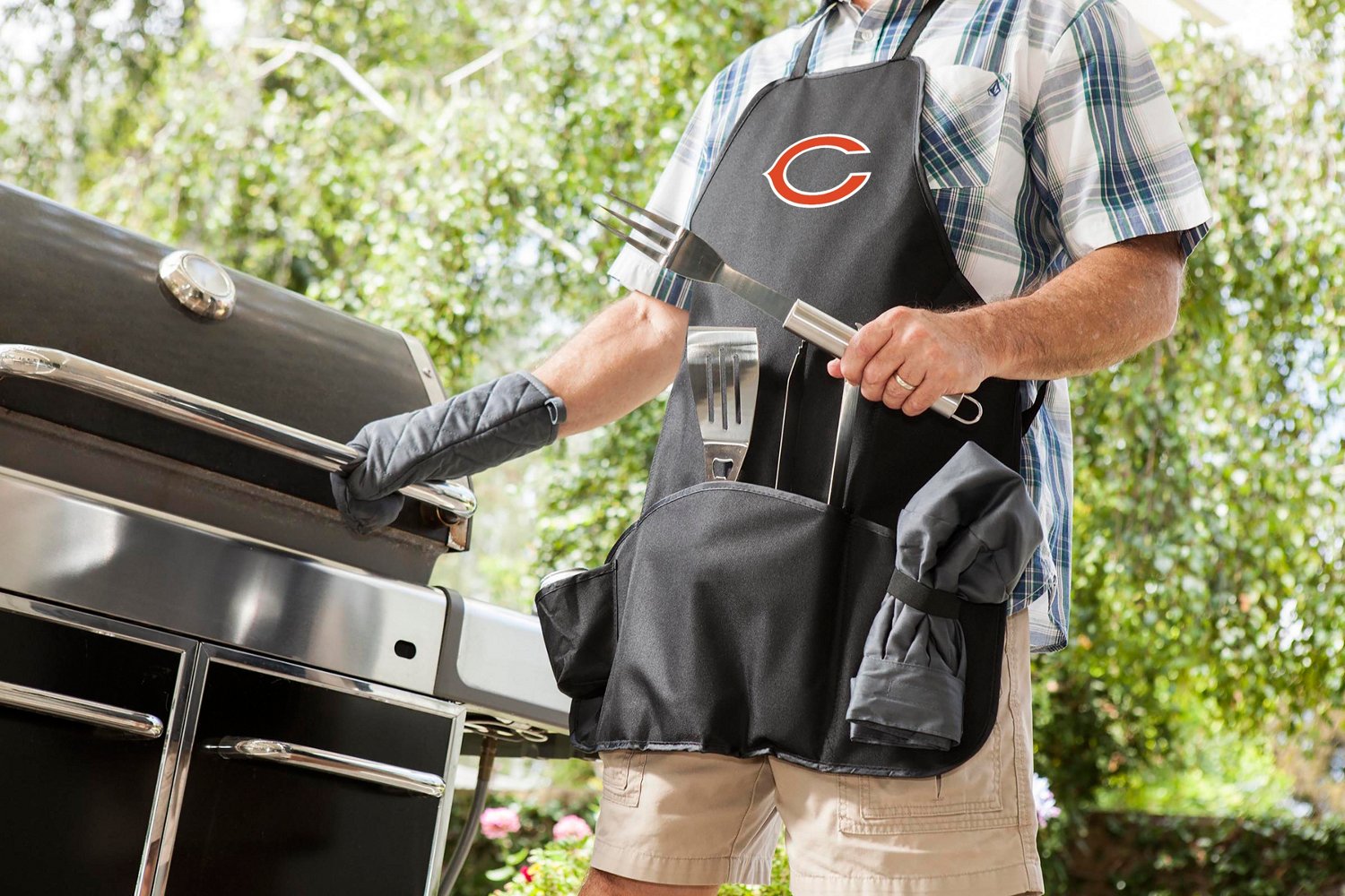 Picnic Time Chicago Bears BBQ Apron Tote Pro Grill Set - view number 2